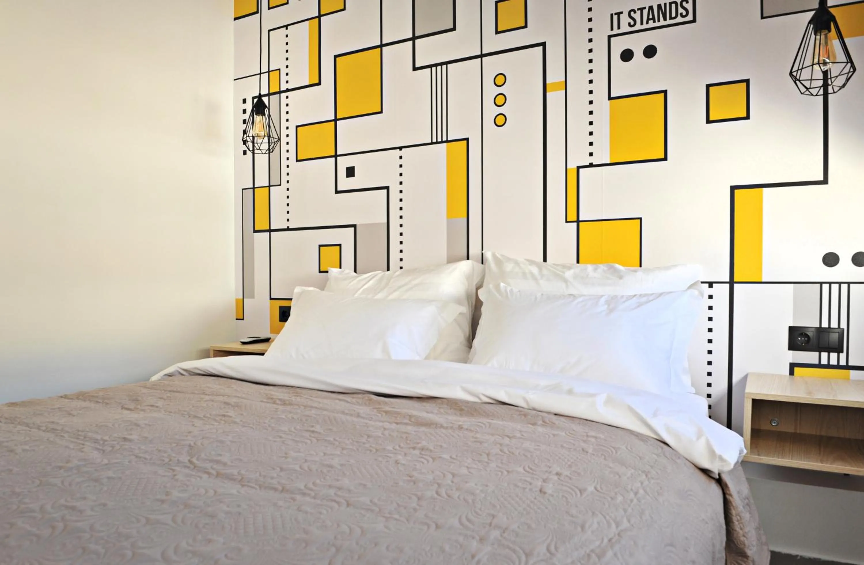 Bed in The Athenians Modern Apartments