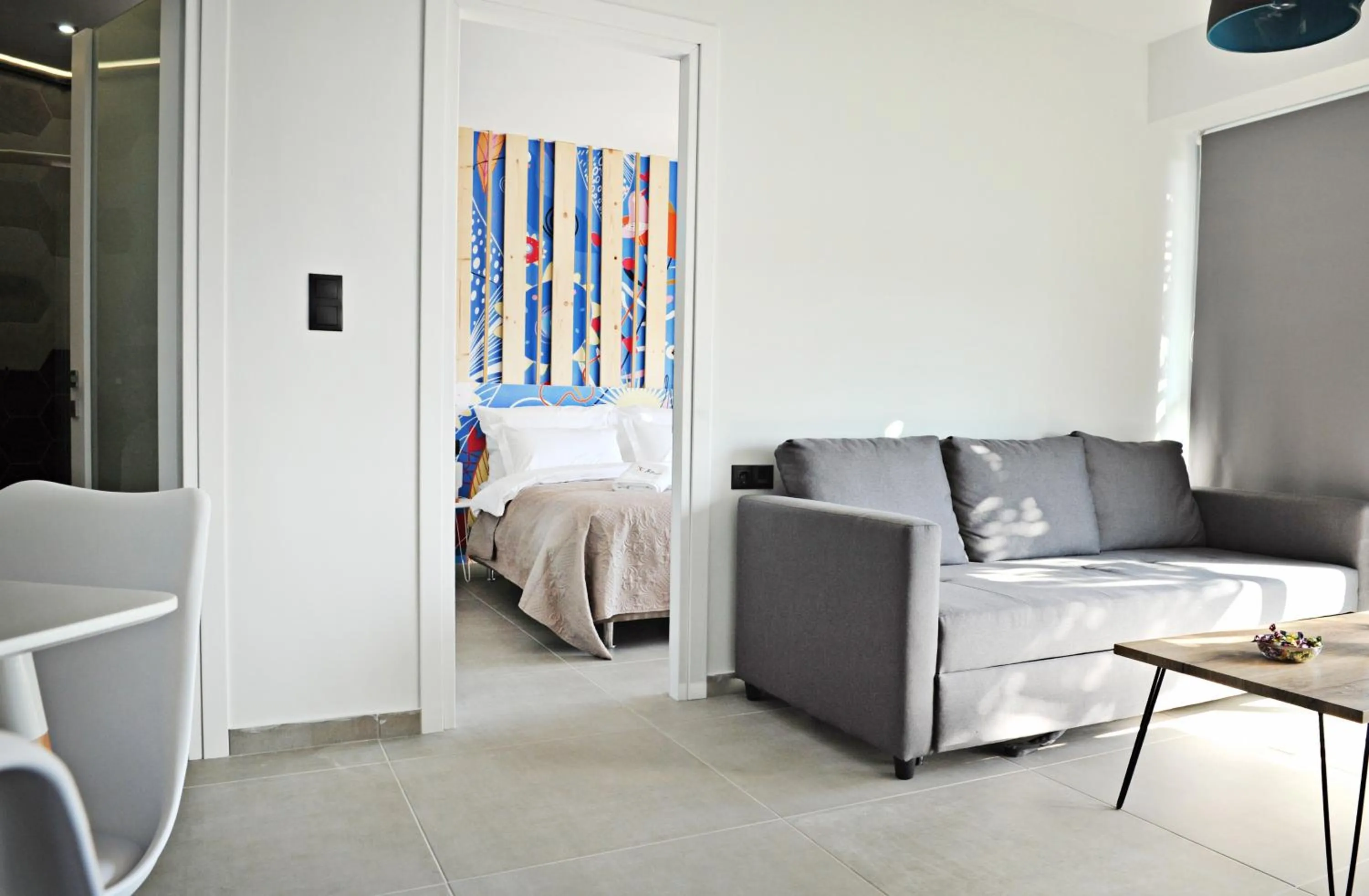 Living room, Bed in The Athenians Modern Apartments