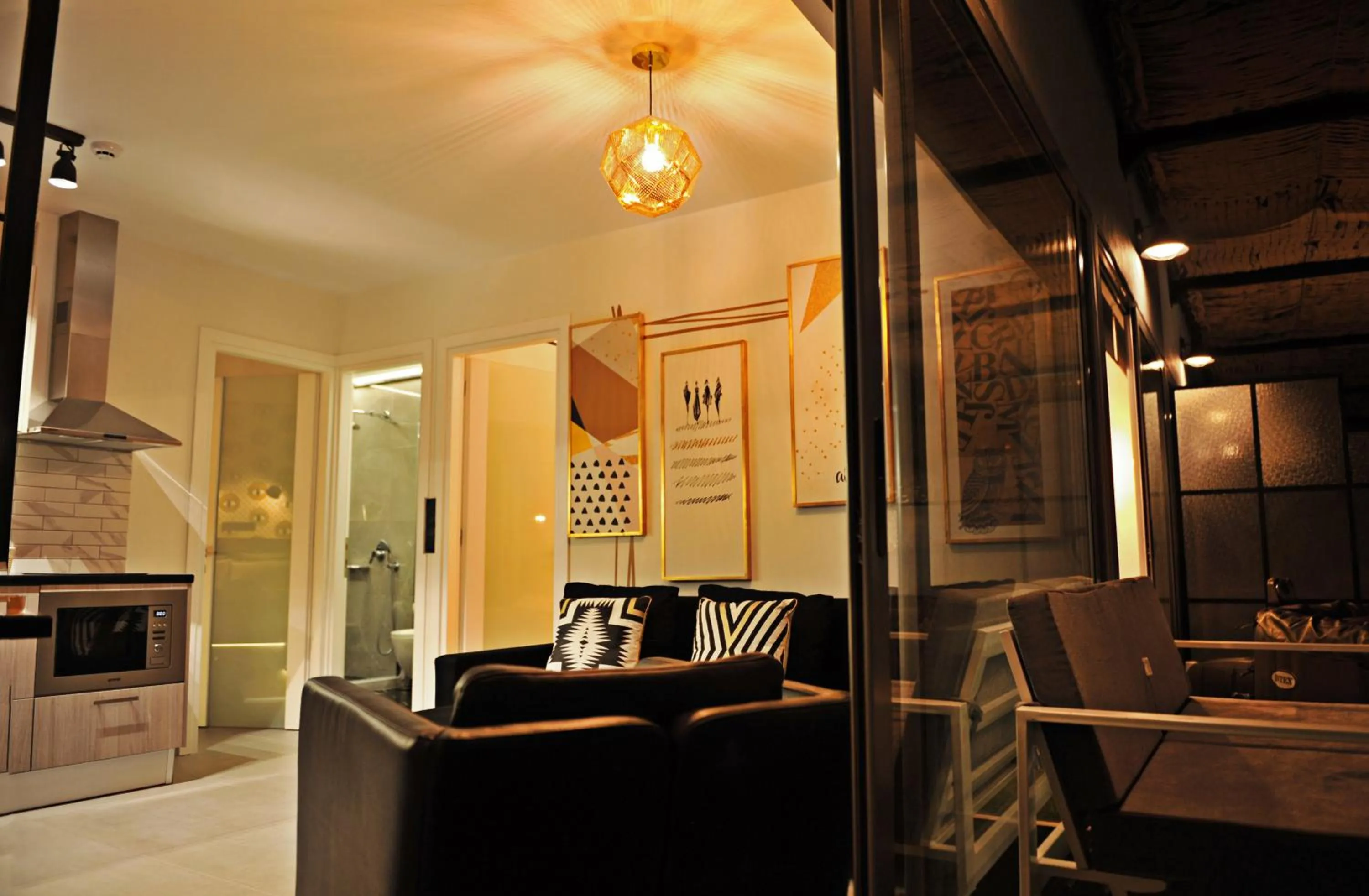 Living room in The Athenians Modern Apartments