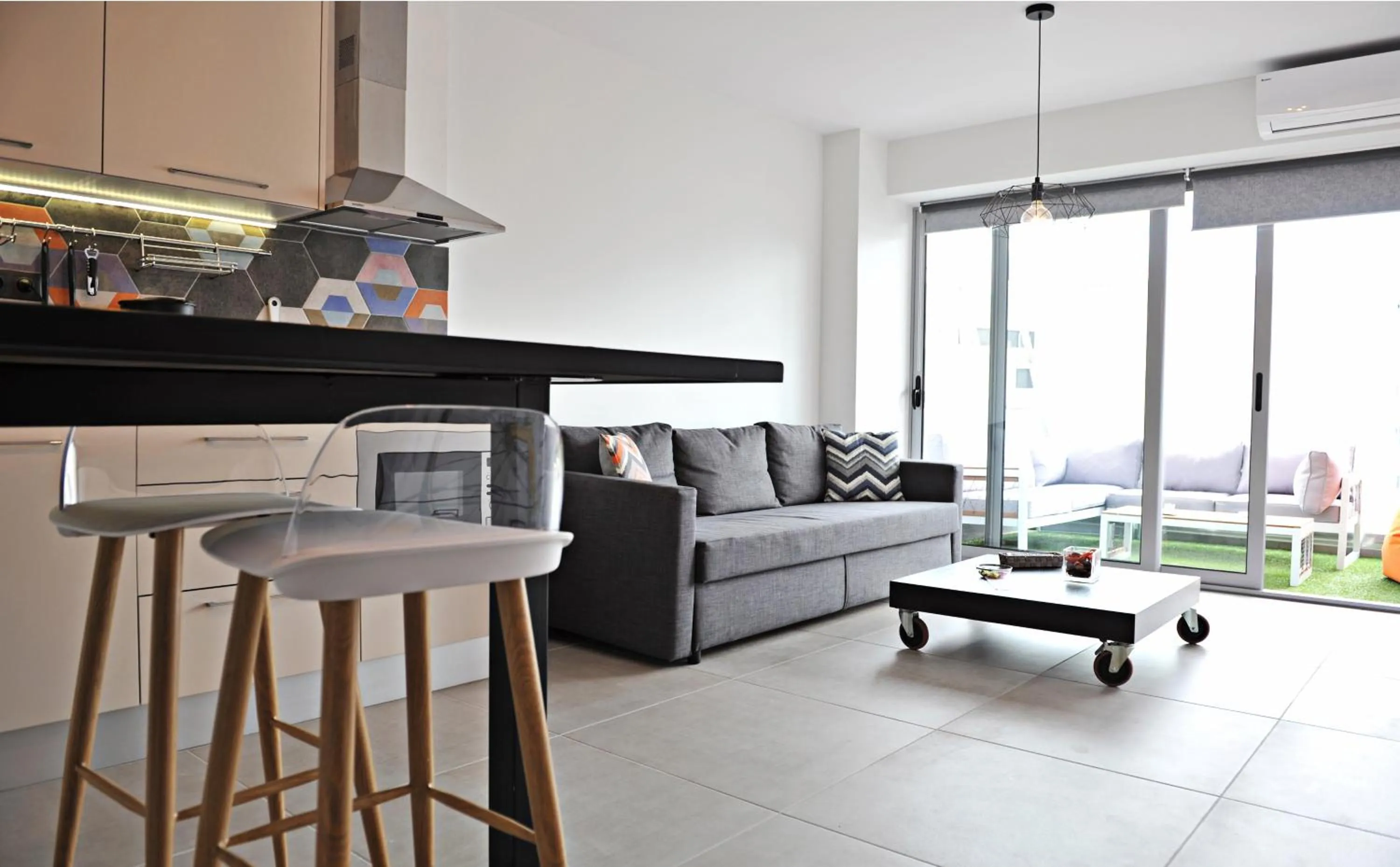 Living room in The Athenians Modern Apartments