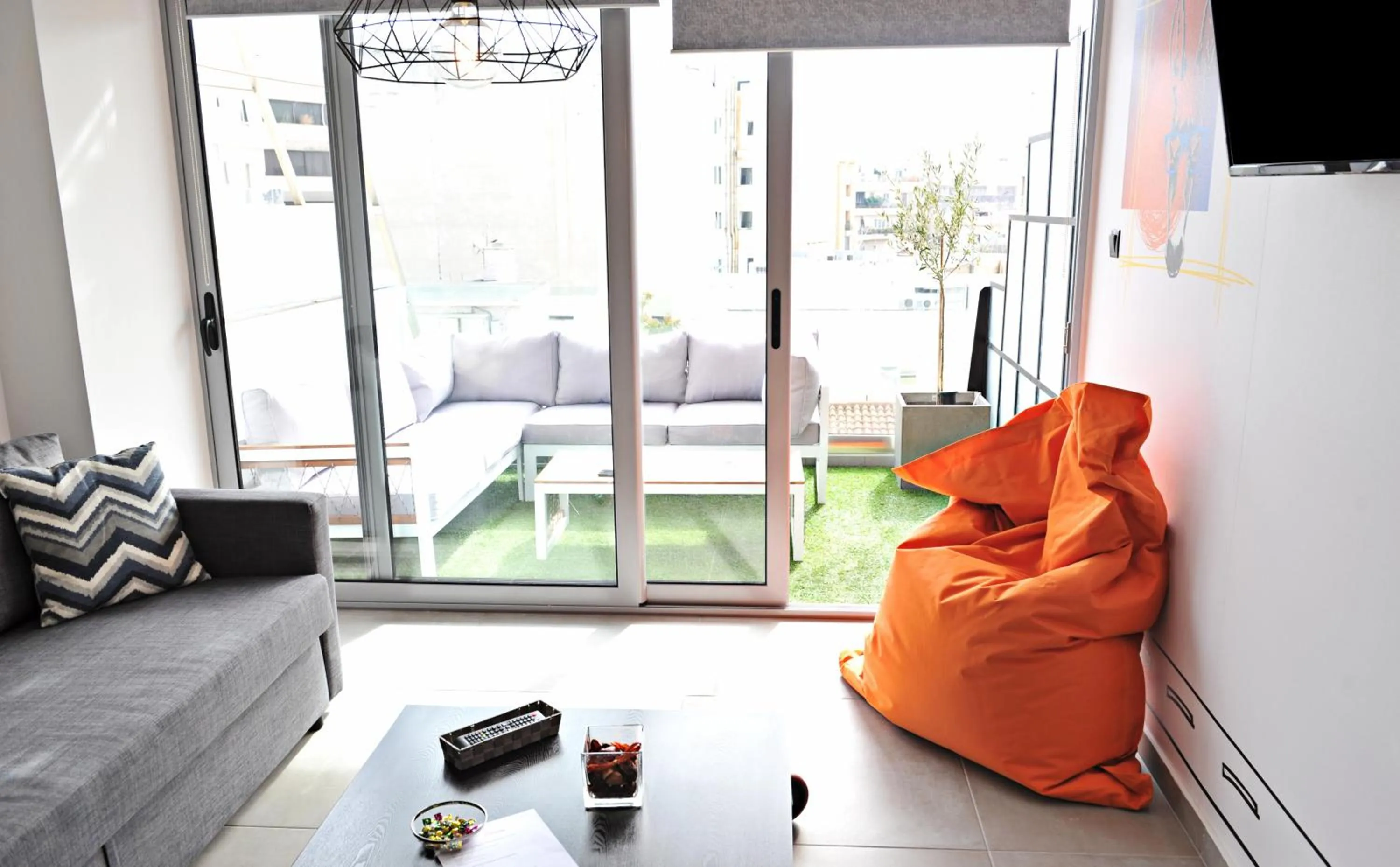 Living room in The Athenians Modern Apartments