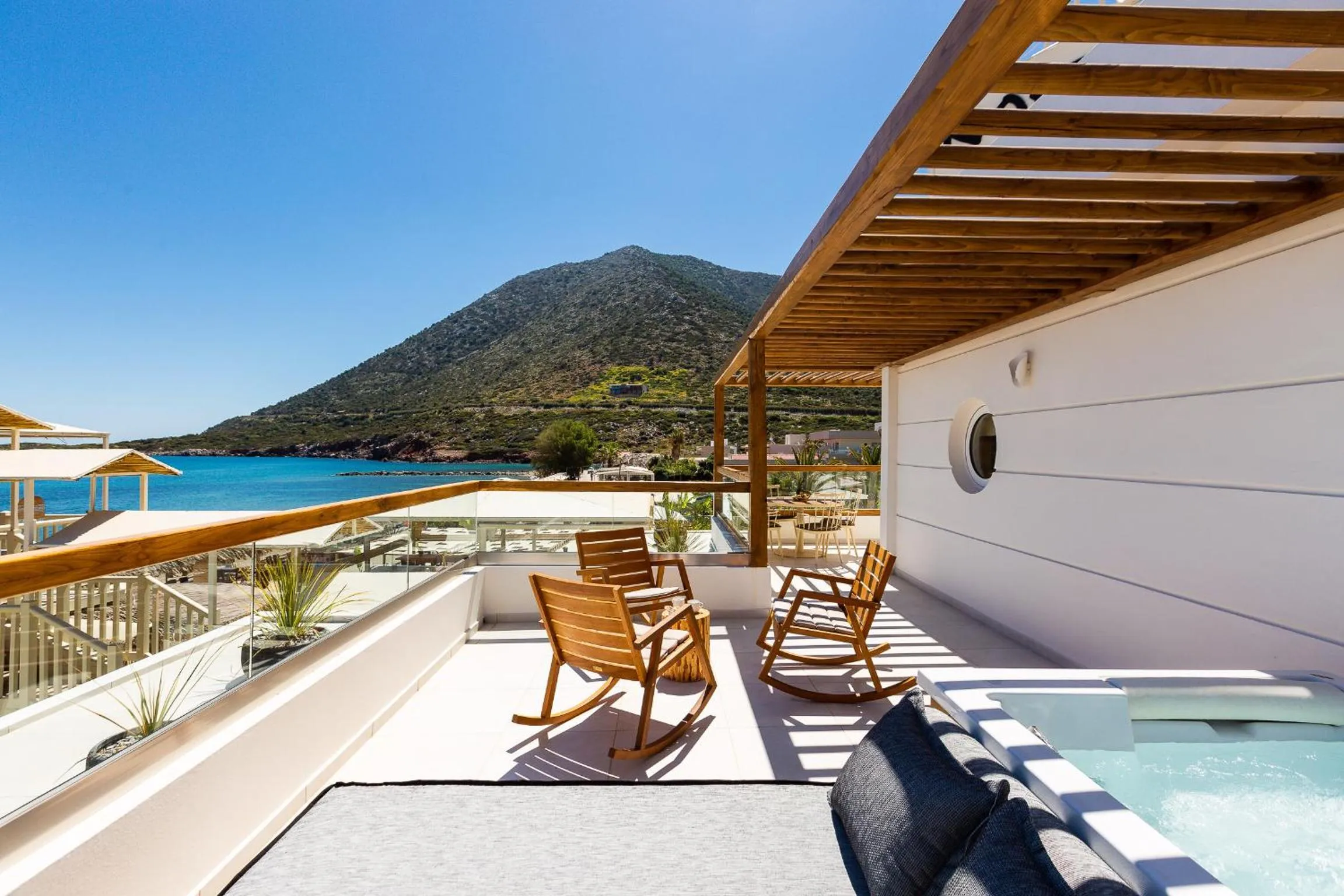 Balcony/Terrace in Nostos Beach Boutique Hotel
