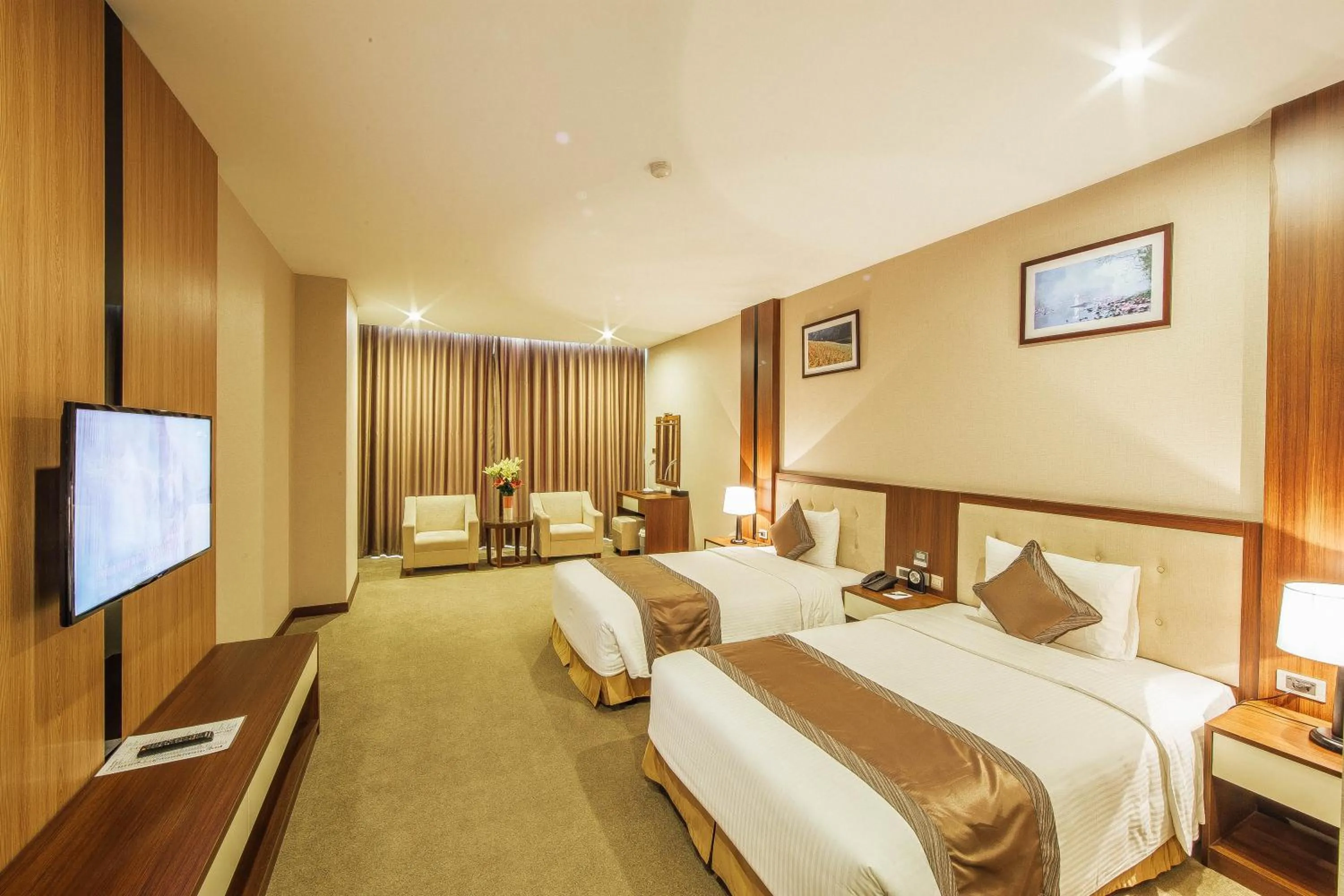 Bed in Muong Thanh Luxury Bac Ninh Hotel