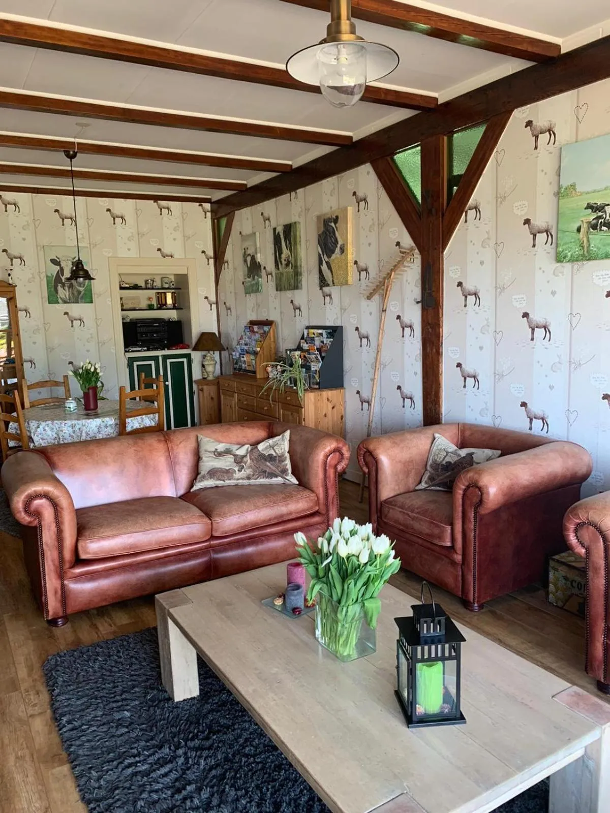 Communal lounge/ TV room in B&B De Kaagse Koe