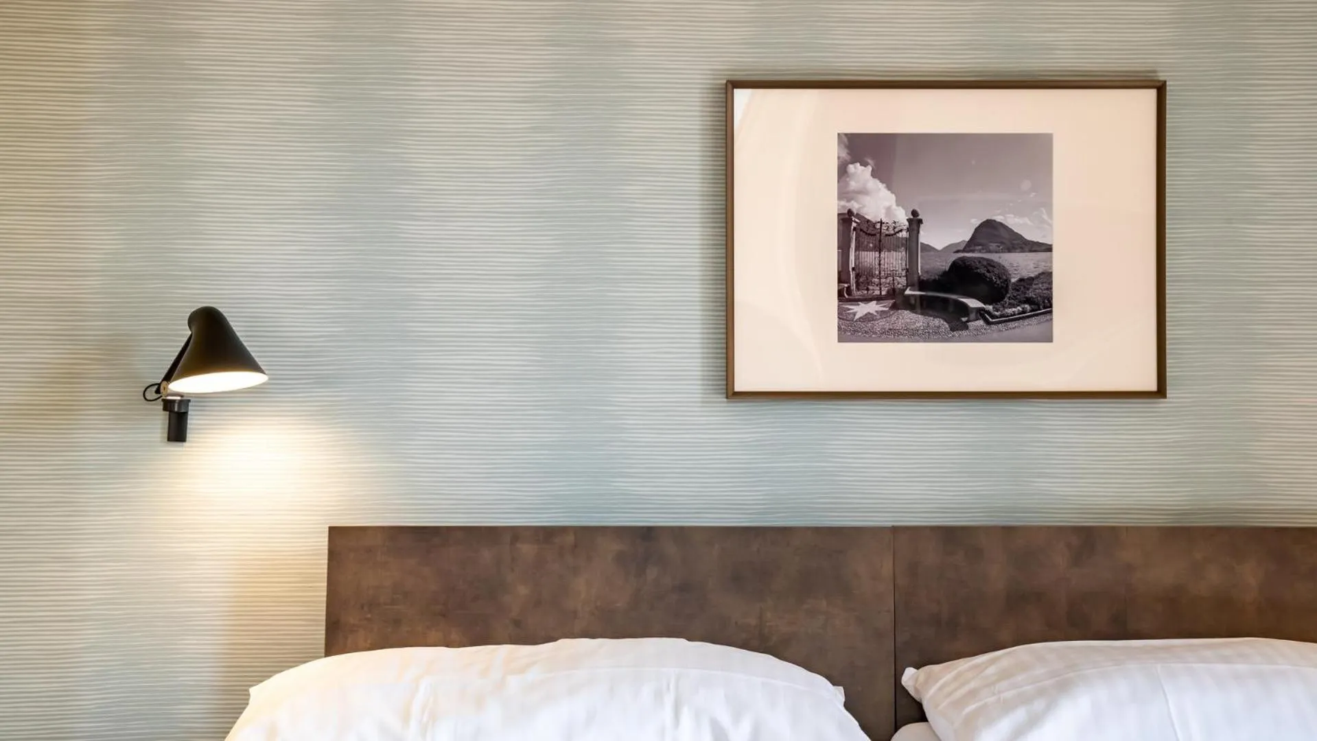 Decorative detail, Bed in Hotel Pestalozzi Lugano