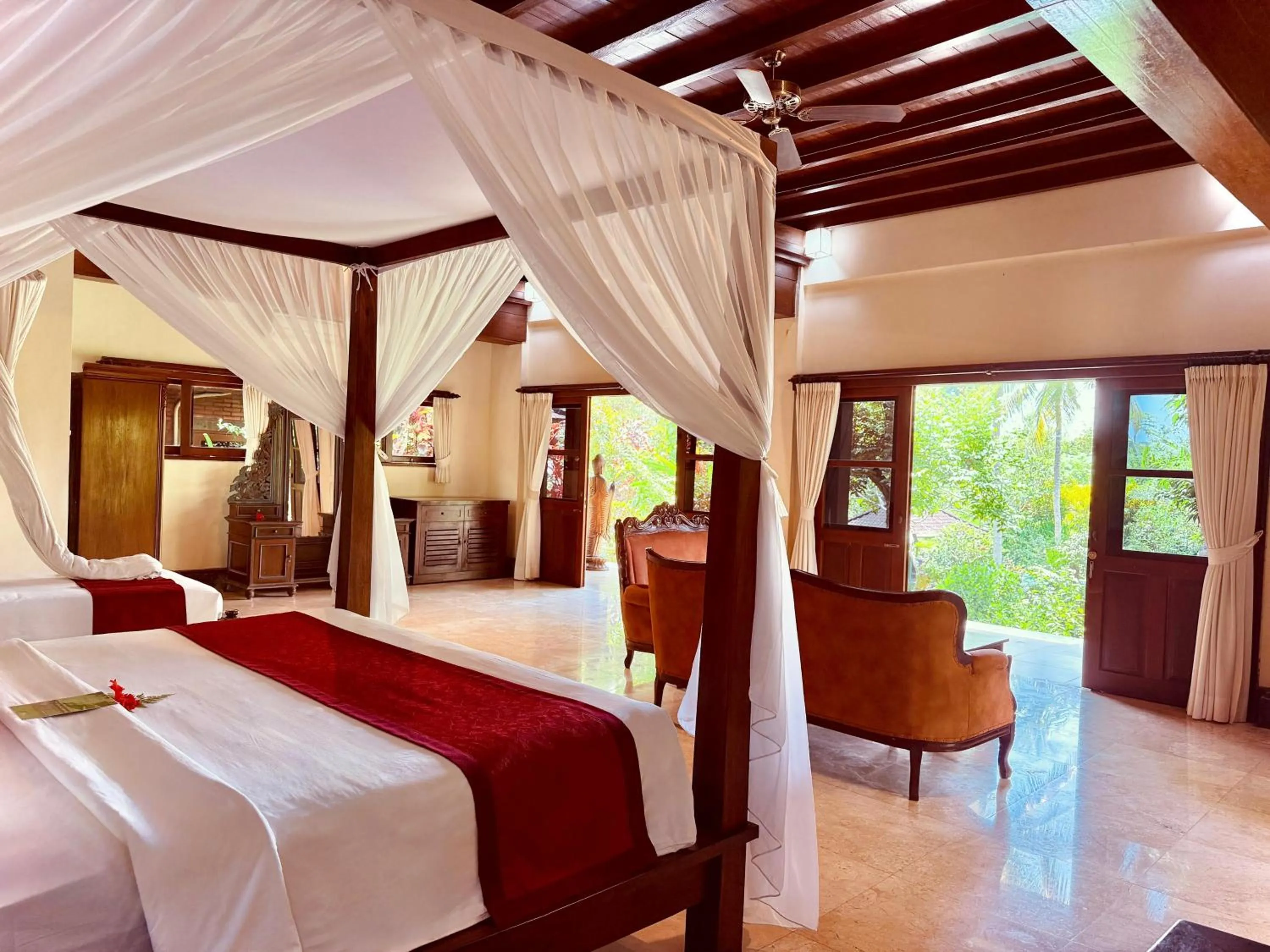 Bed in Ananda Ubud Resort