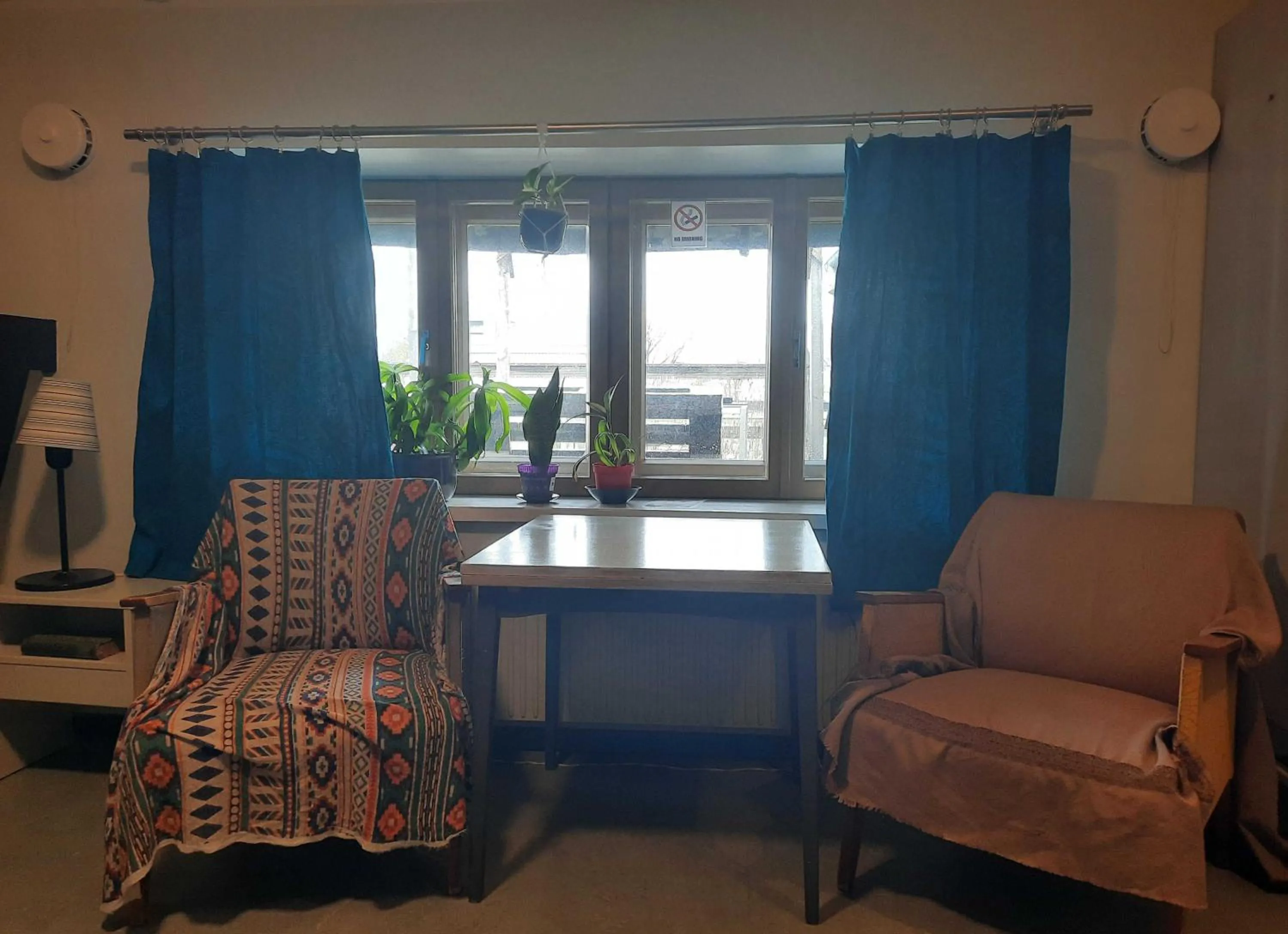 Seating area in Looming Hostel