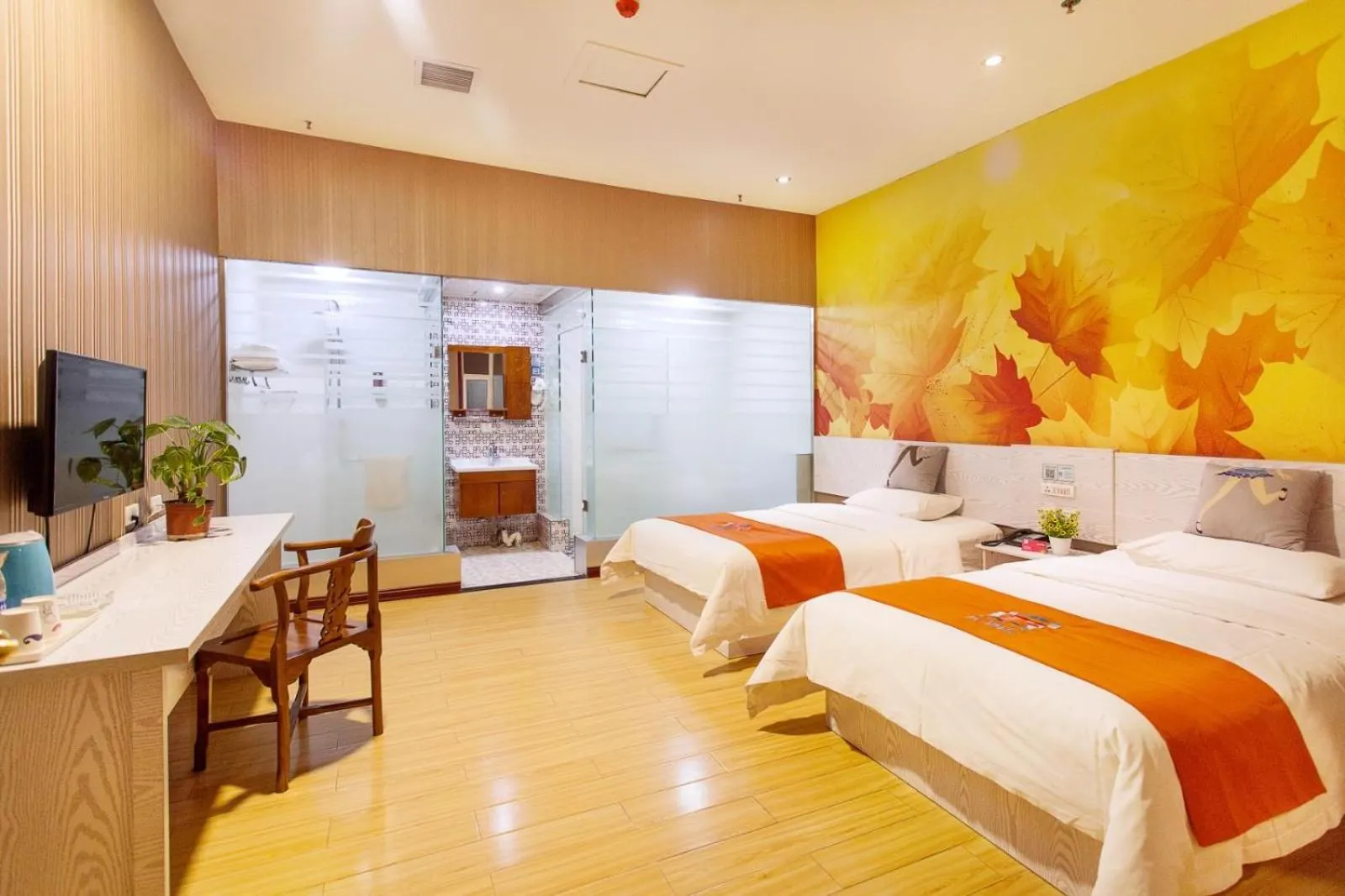 Bed in Pai Hotel Zhuhai Career Technical College Seaview