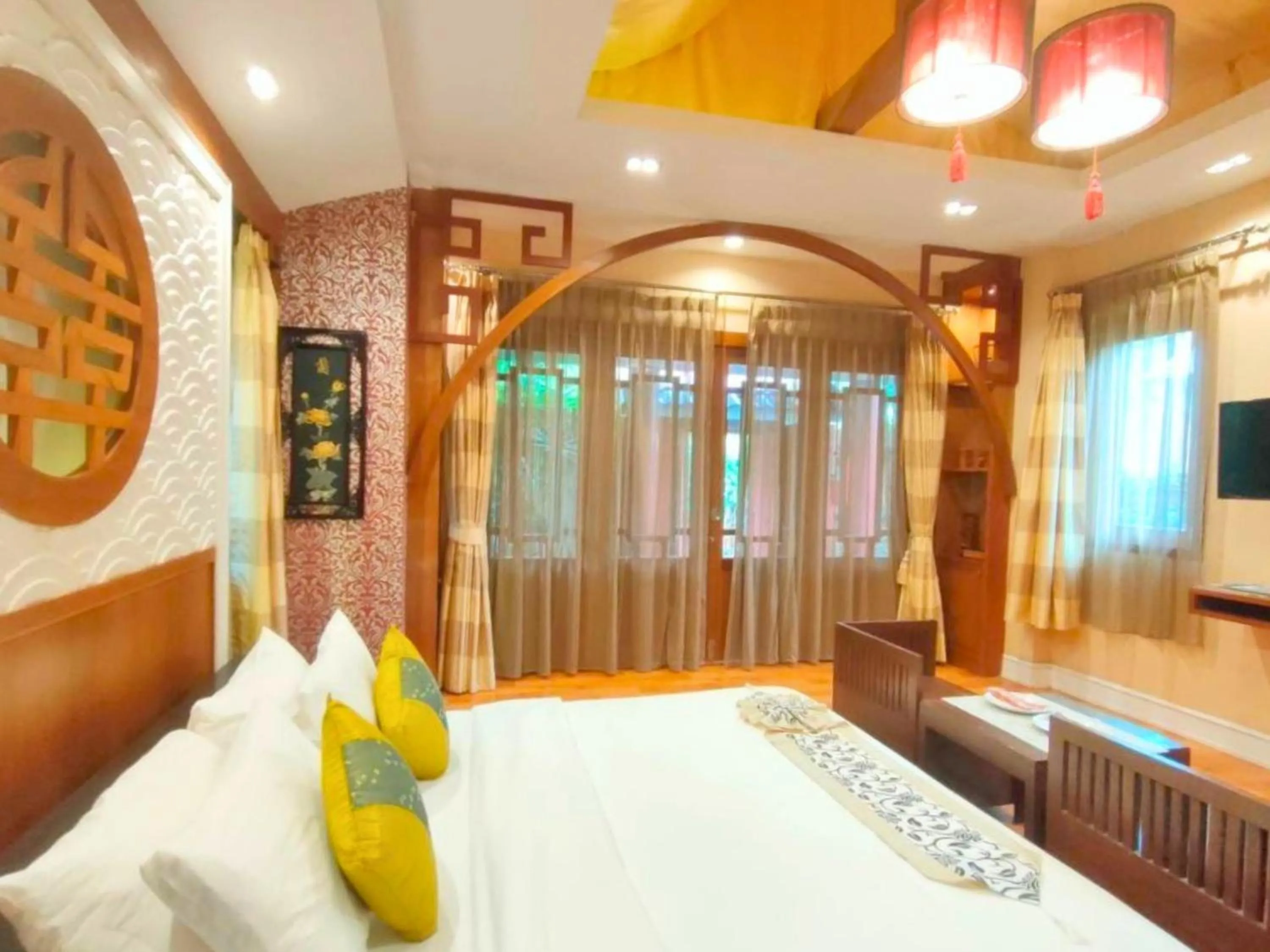 Bed in Vartika Resovilla Kuiburi Beach Resort and Villas