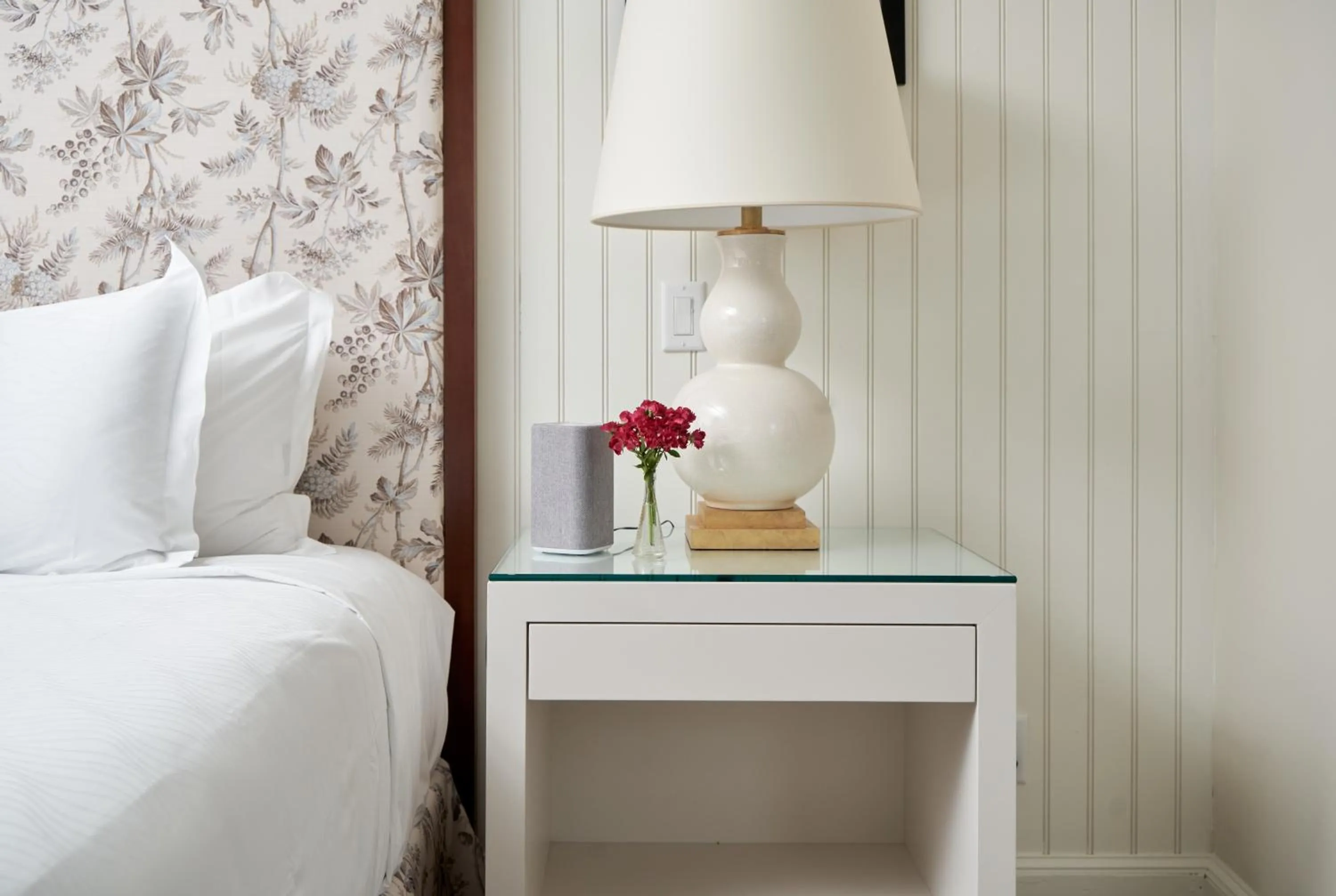 Decorative detail, Bed in Harbor View Hotel