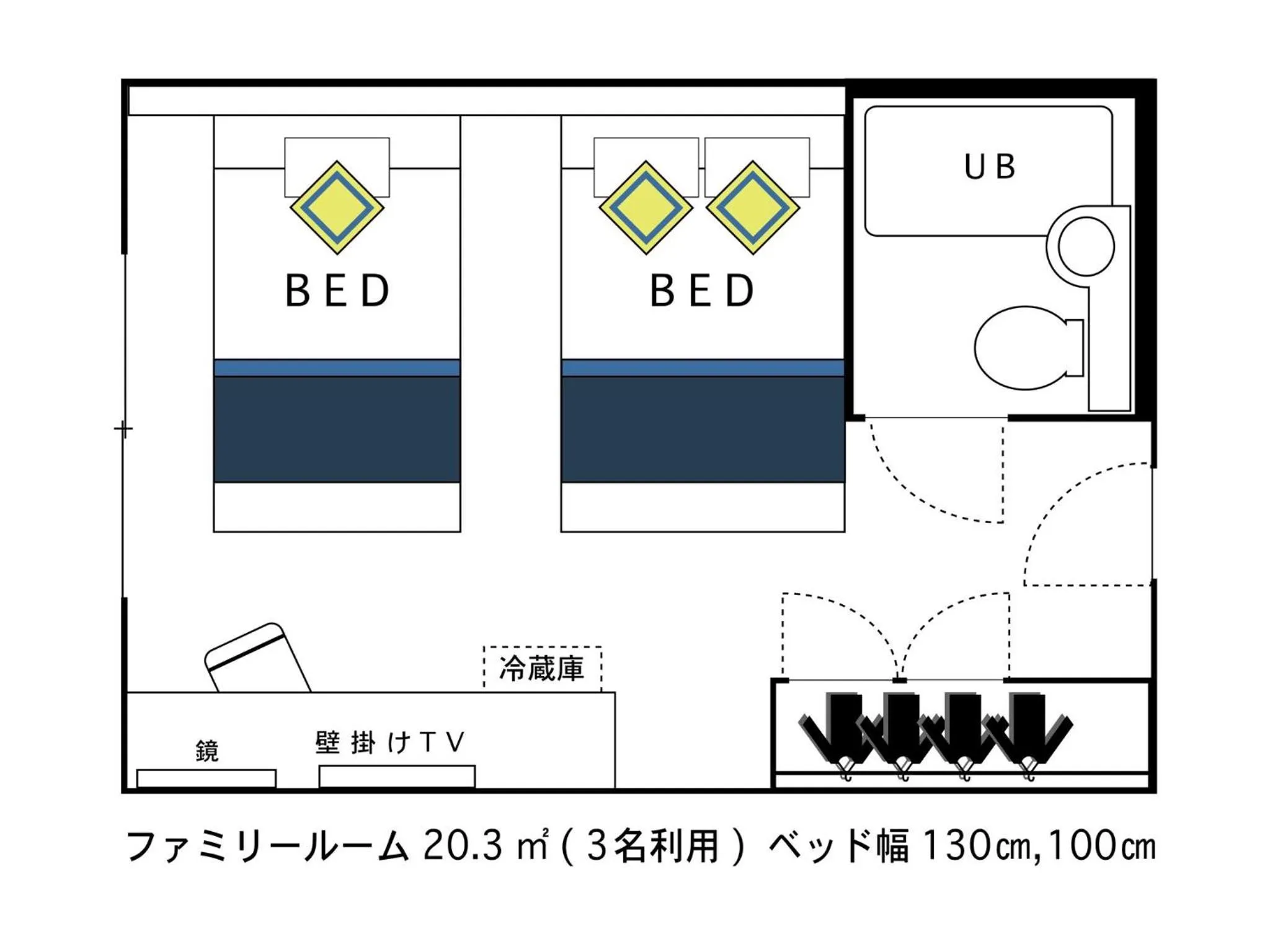 Photo of the whole room in Hotel Areaone Tokai
