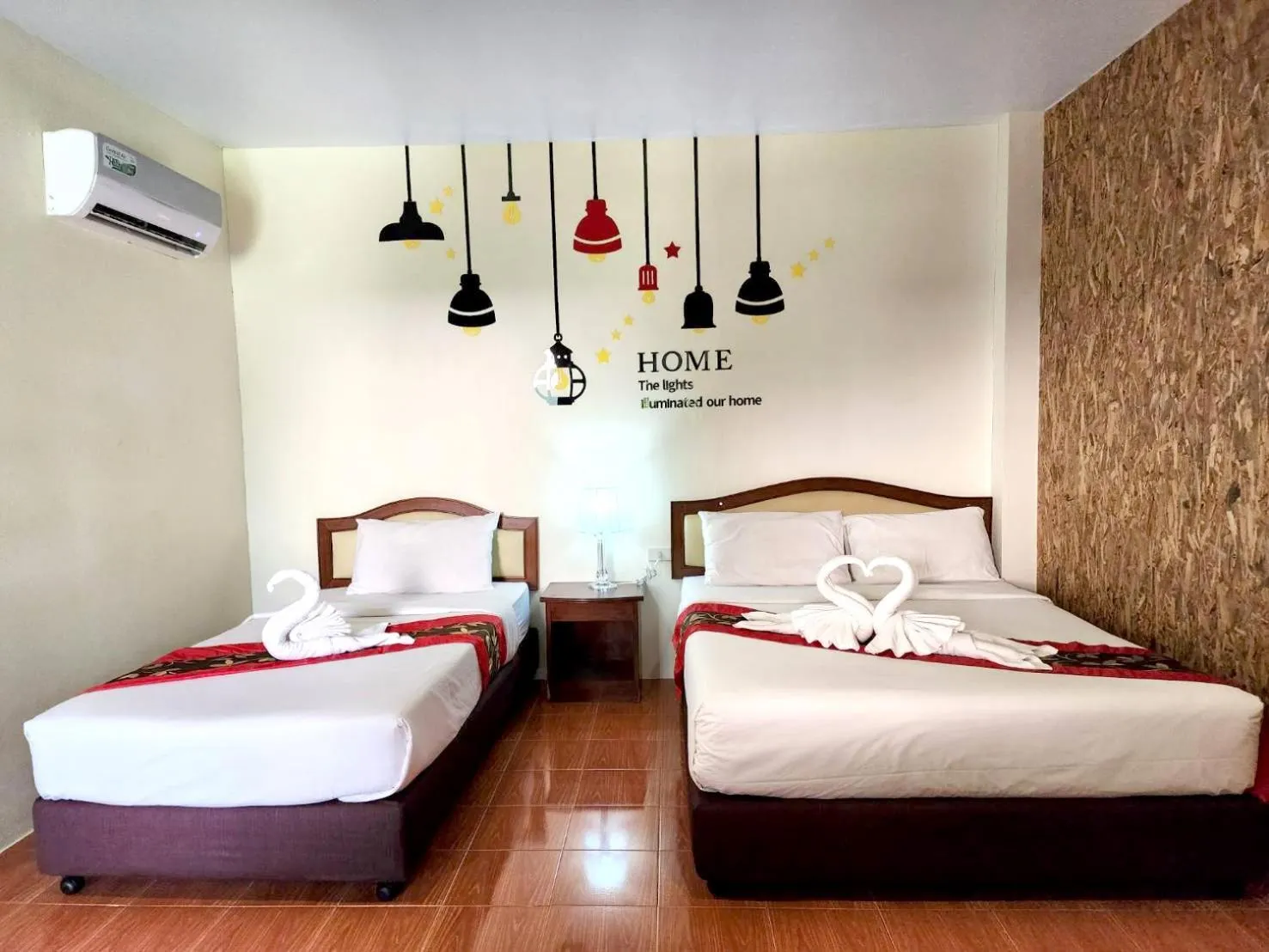 Bed in Mild Garden View Resort