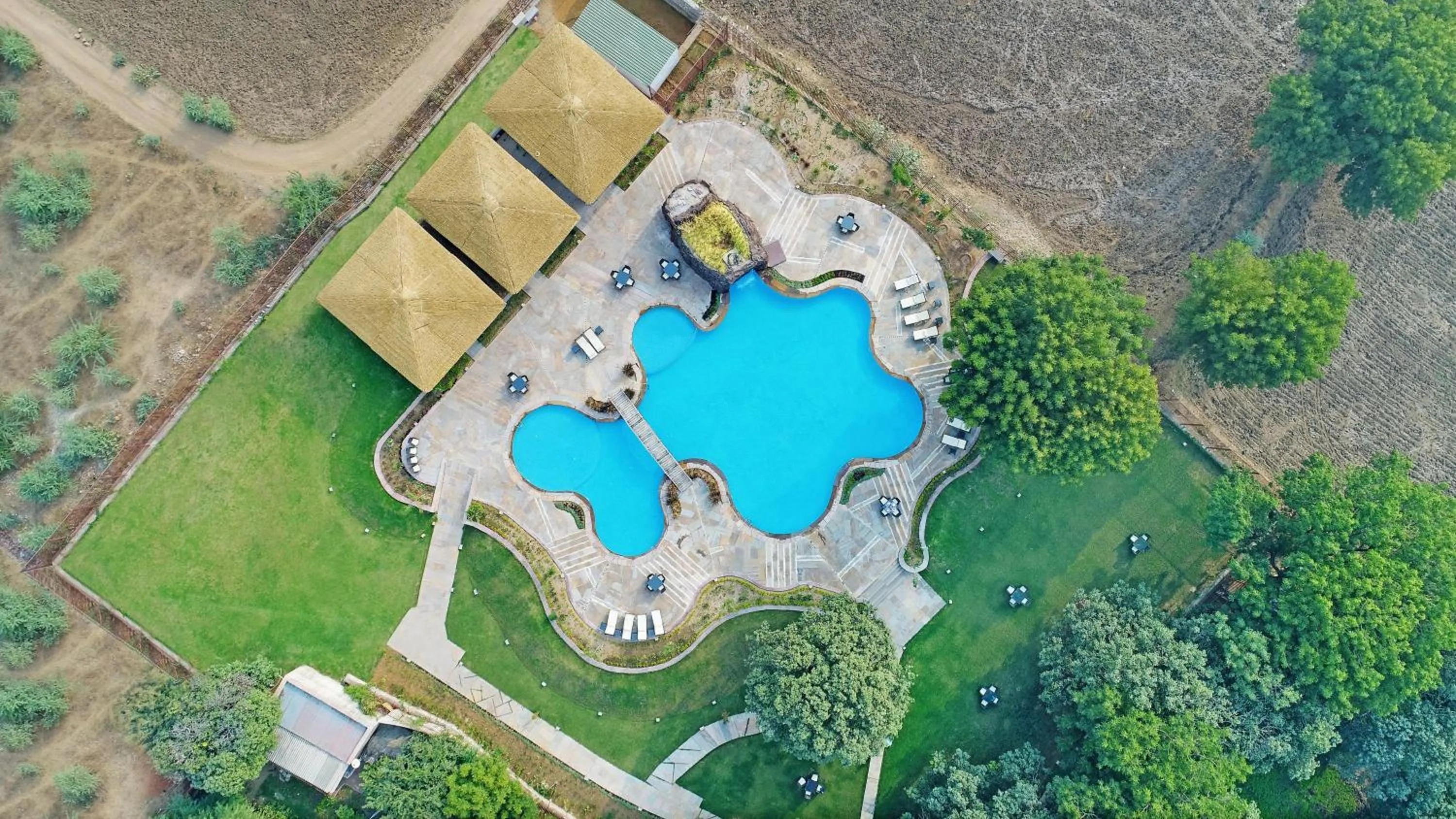 Pool view in The Baagh Ananta Elite Ranthambore