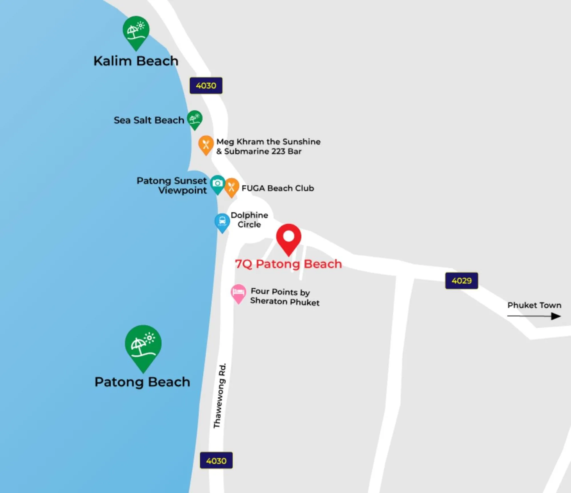 Location in 7Q Patong Beach Hotel