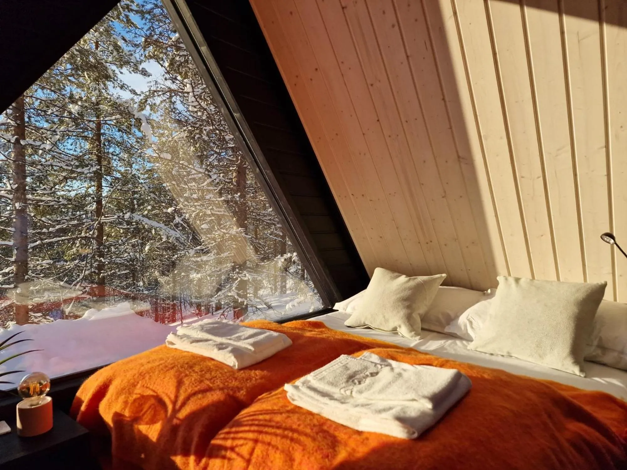 Bed in Tankavaara Gold Village