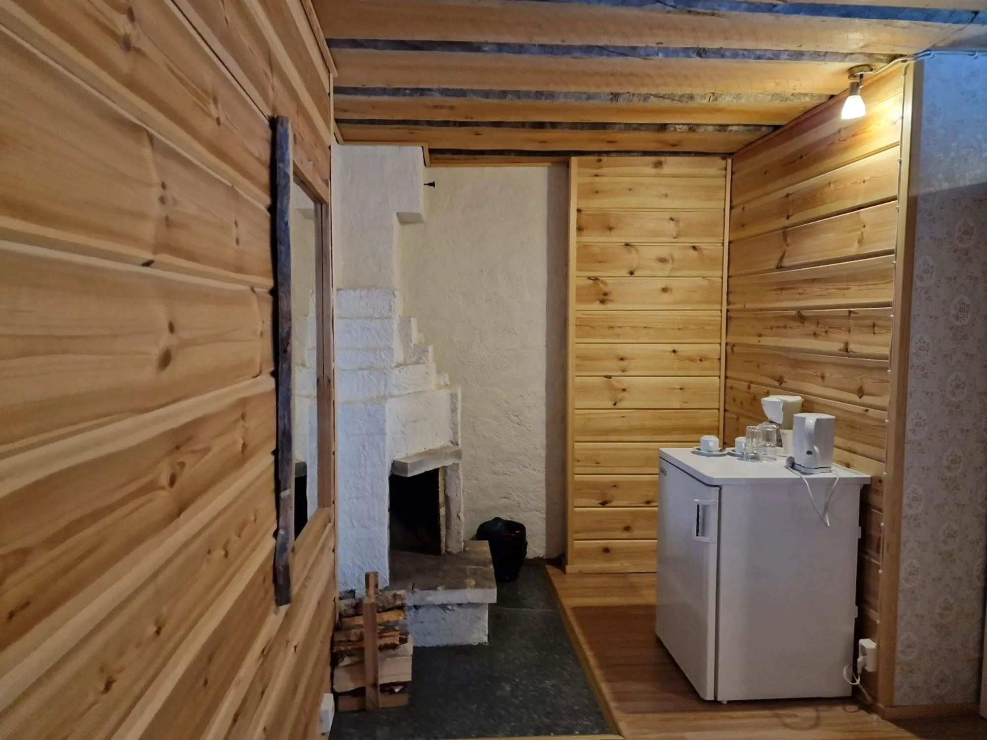 fireplace in Tankavaara Gold Village