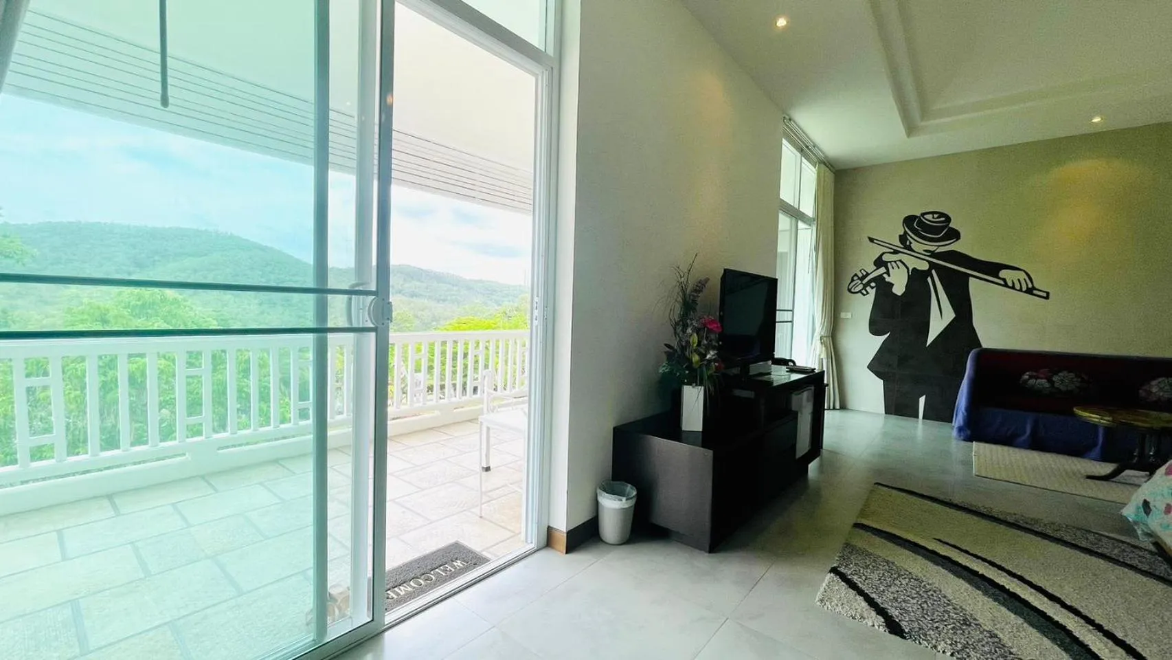 Seating area, Bed in Baan Ing Khao