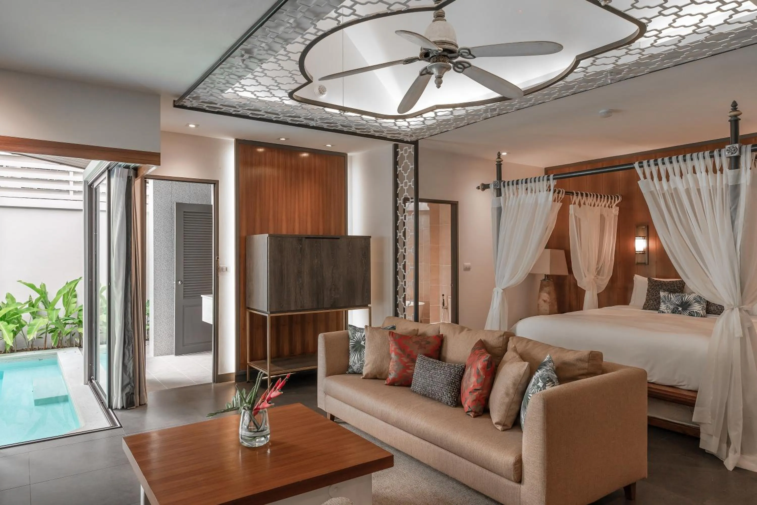 Living room, Bed in Dewa Phuket Resort & Villas, Nai Yang Beach