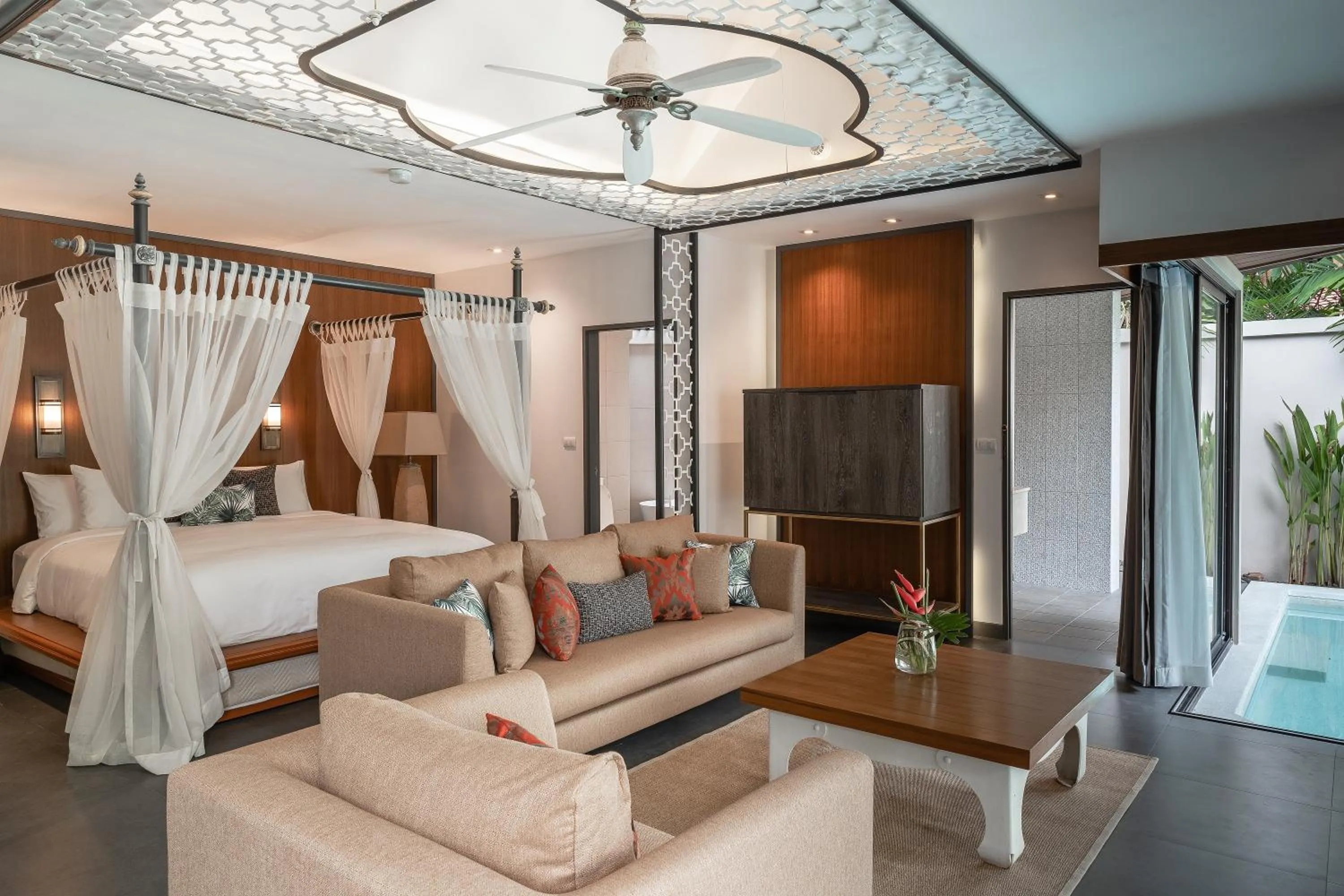 Living room, Bed in Dewa Phuket Resort & Villas, Nai Yang Beach