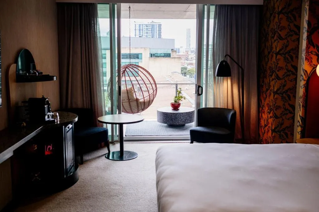 Balcony/Terrace, Bed in Ovolo Brisbane Fortitude Valley, a Wyndham Hotel