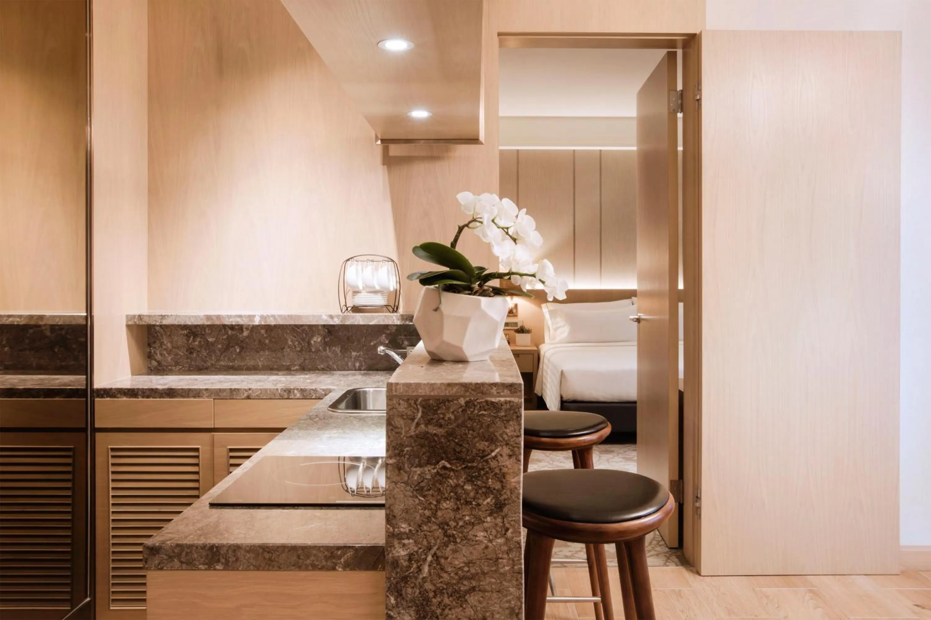 Kitchen or kitchenette in Hotel Valletta
