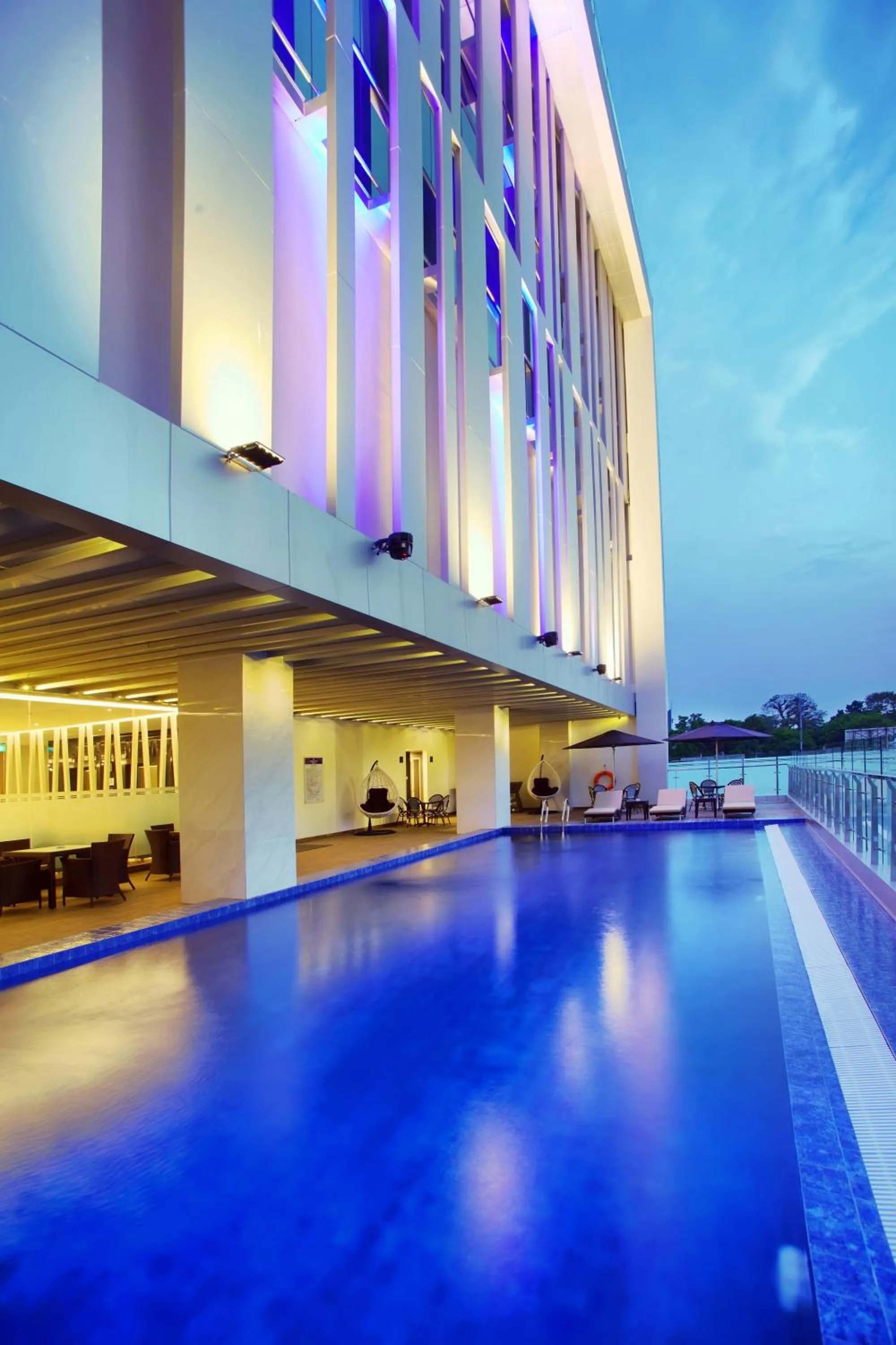 Pool view in Golden Tulip Essential Makassar