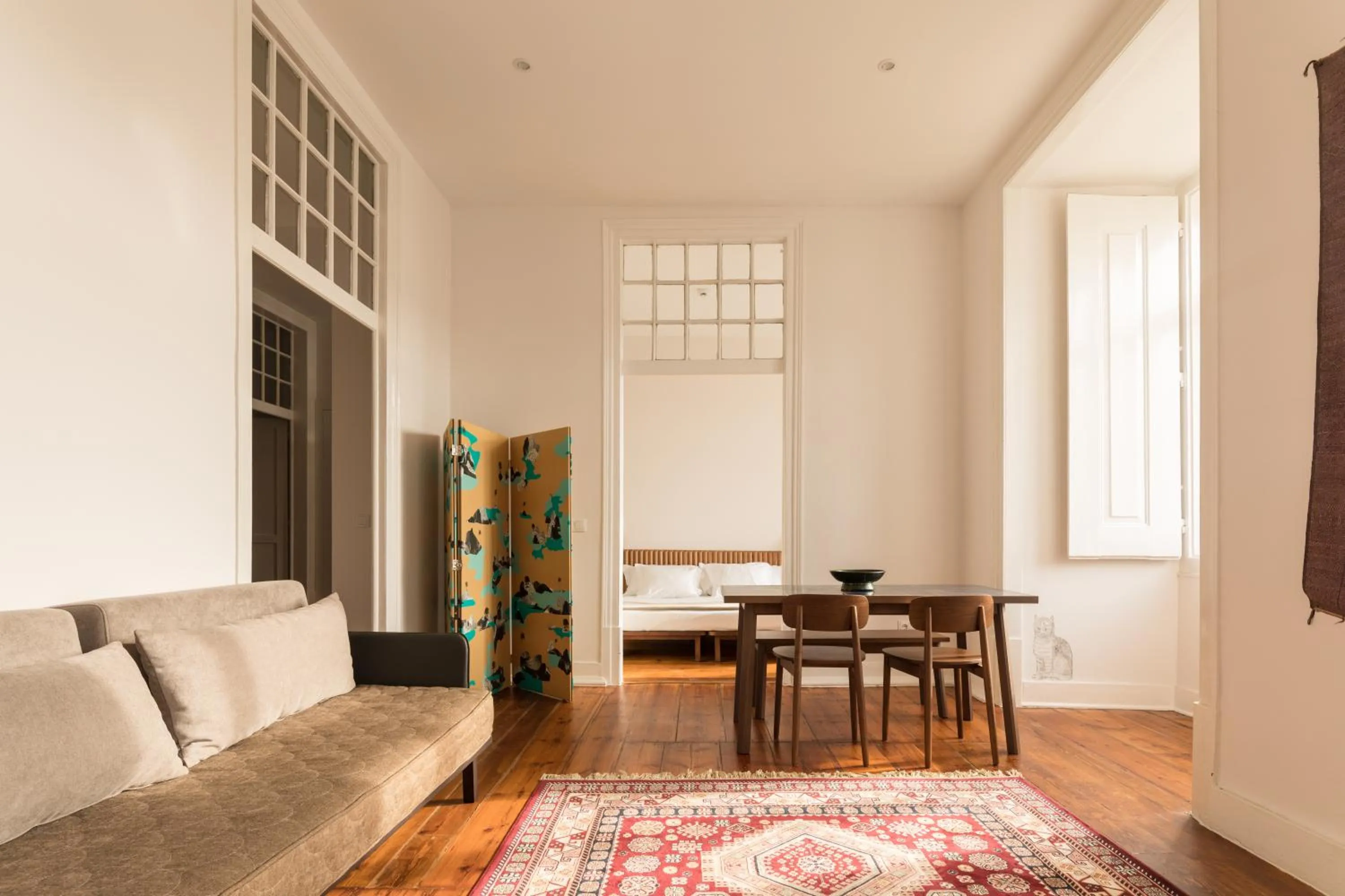 Living room in The Visionaire Apartments