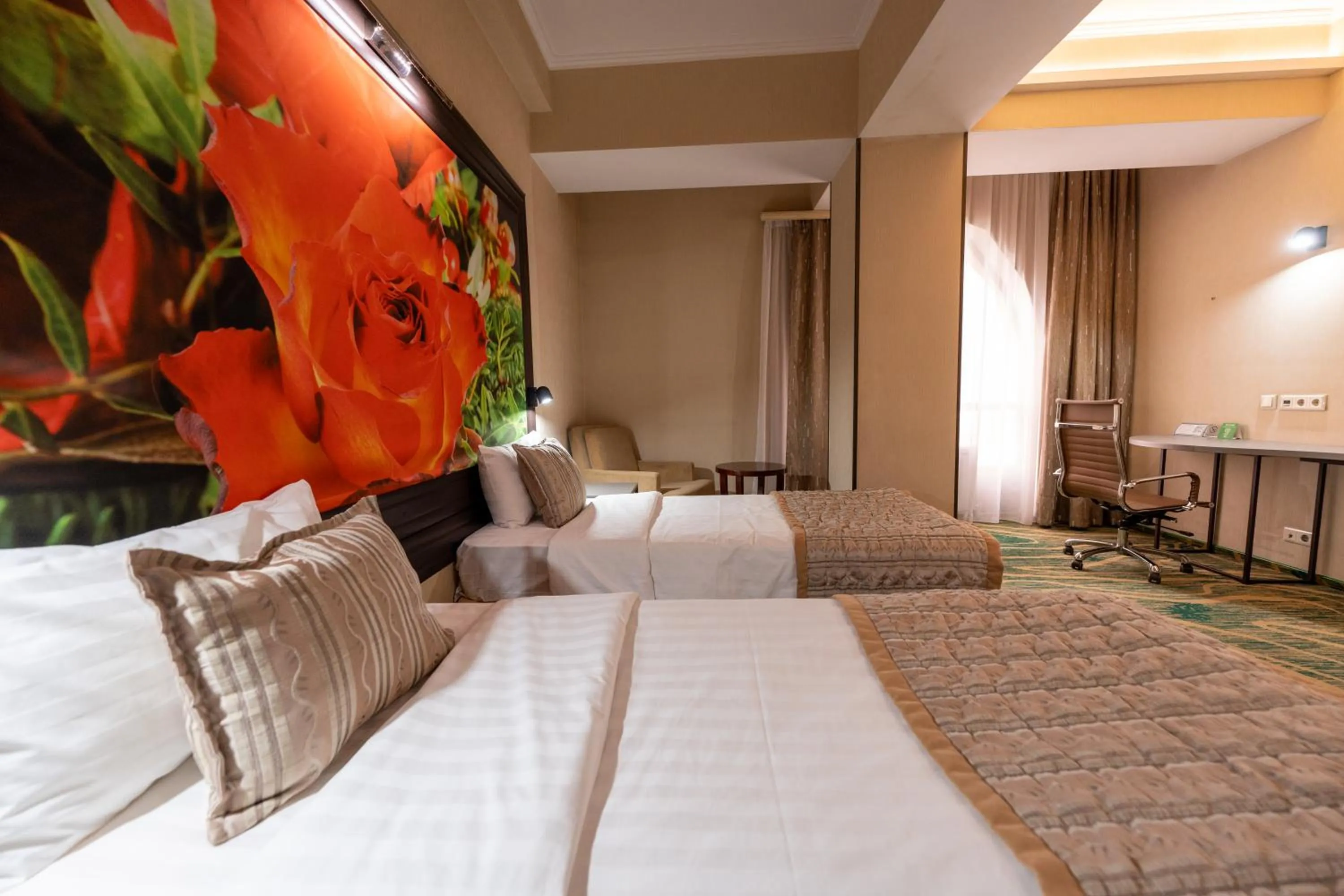 Bed in Hotel Kazzhol Almaty