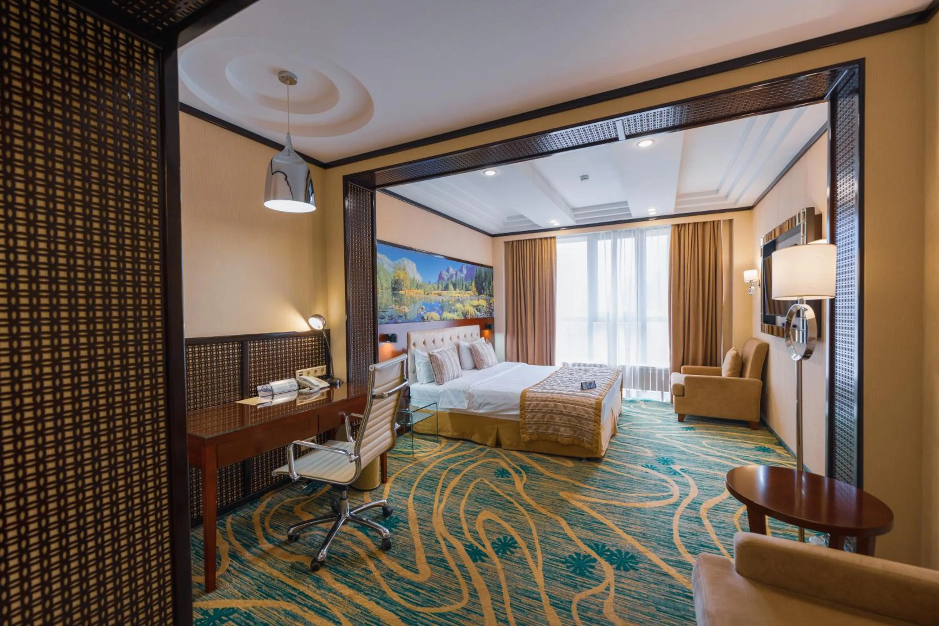 Bed in Hotel Kazzhol Almaty