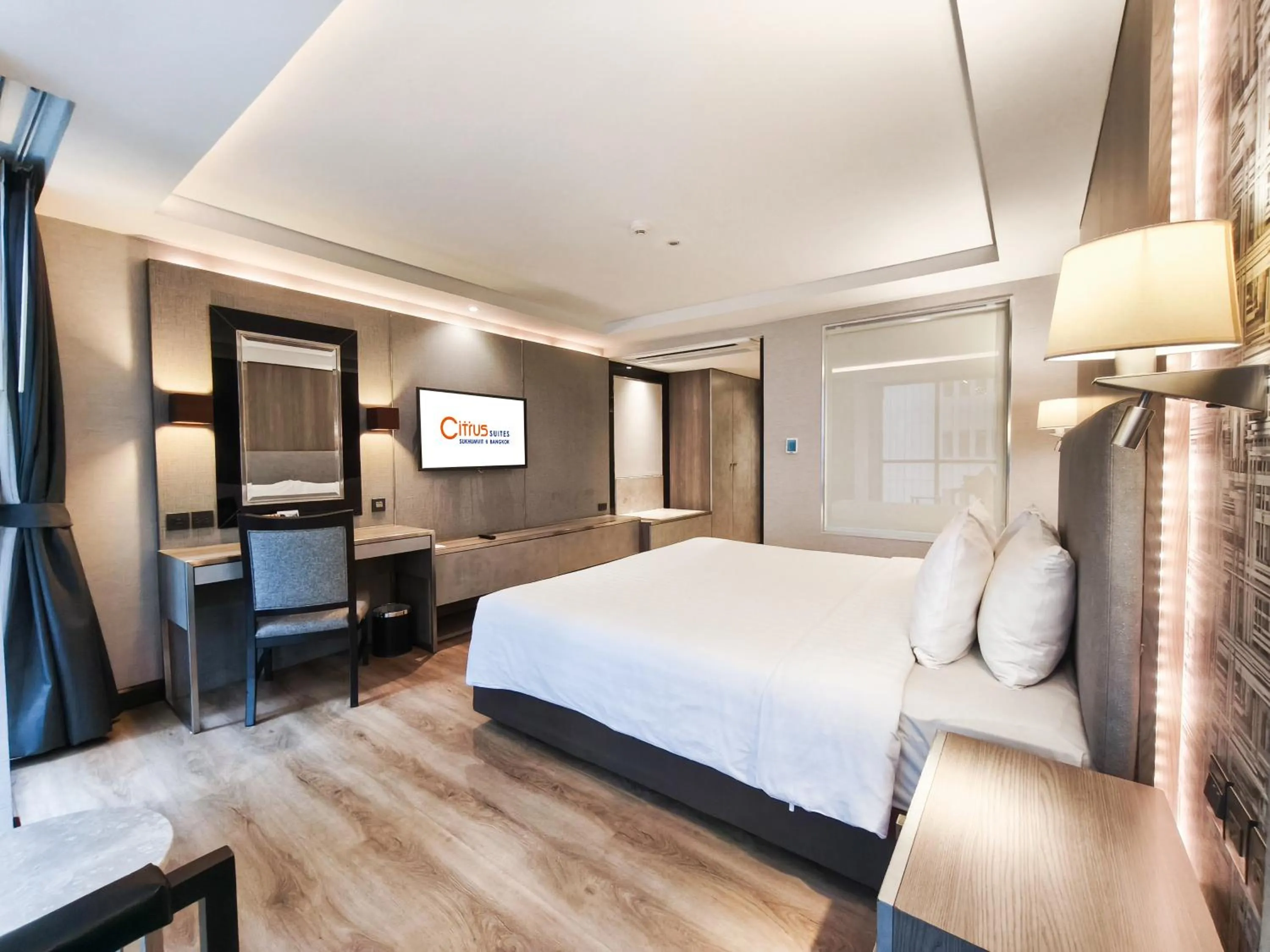 Bedroom, Bed in Citrus Suites Sukhumvit 6 by Compass Hospitality