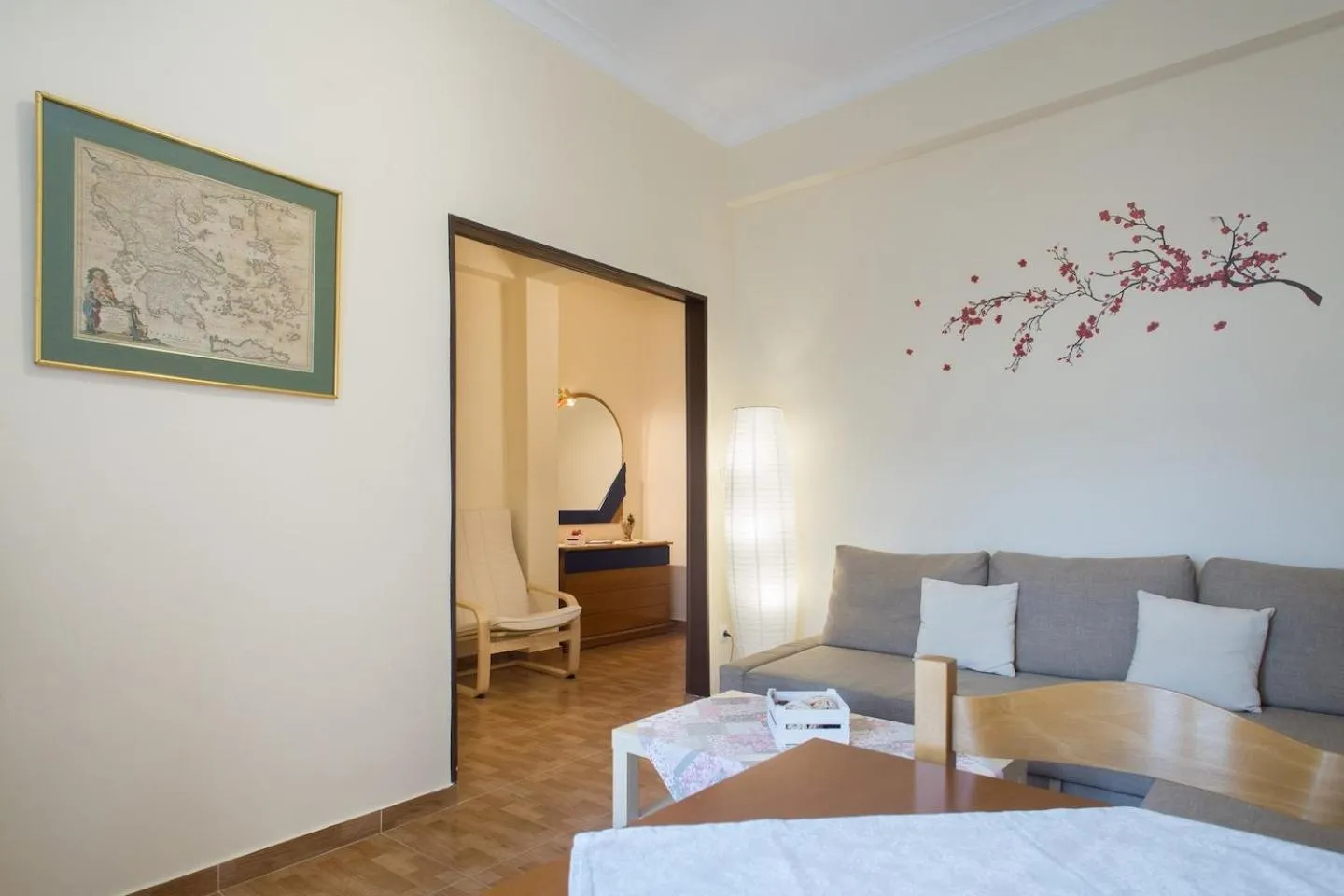 Living room, Bed in Acropolis Heart