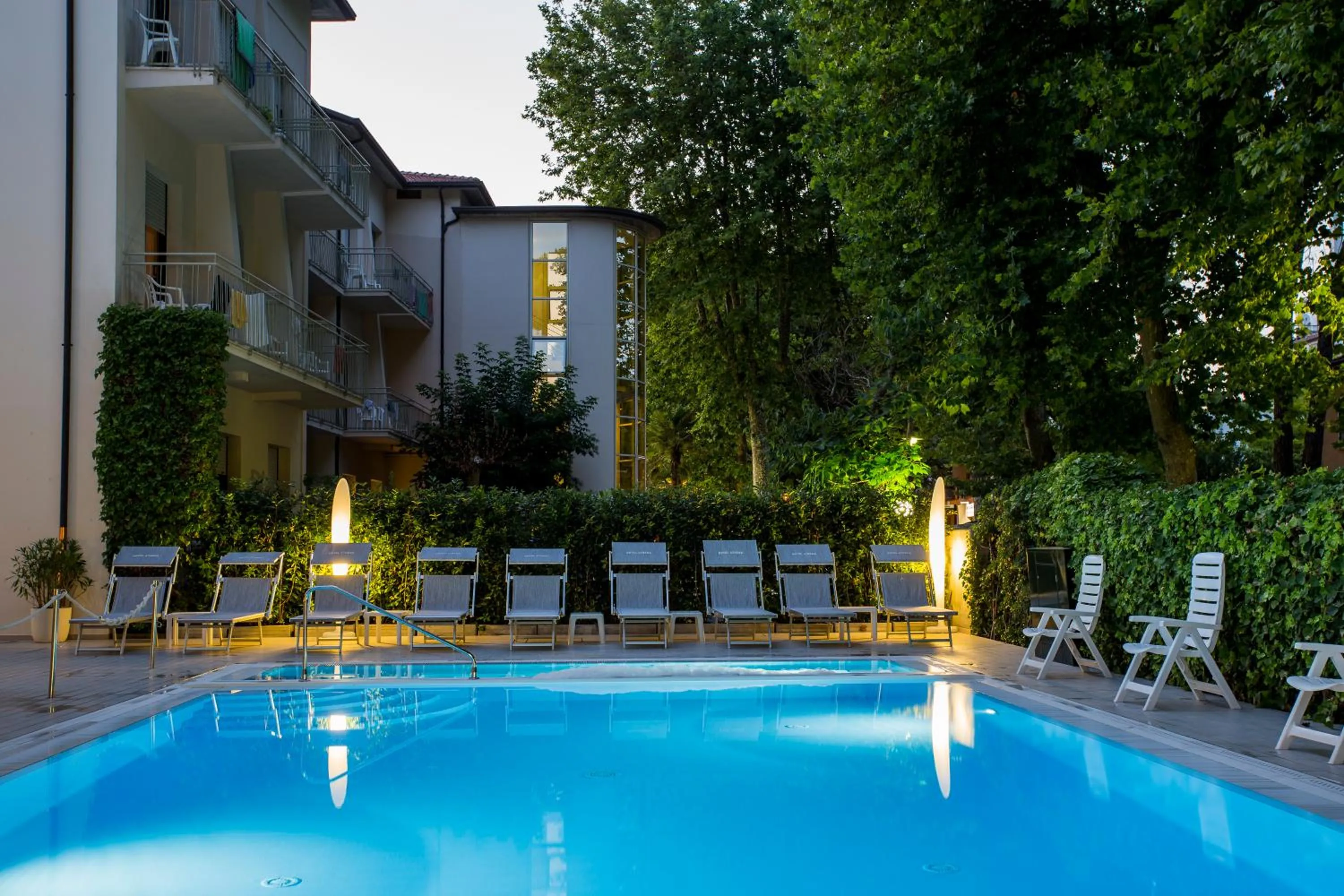 Pool view in Hotel Athena