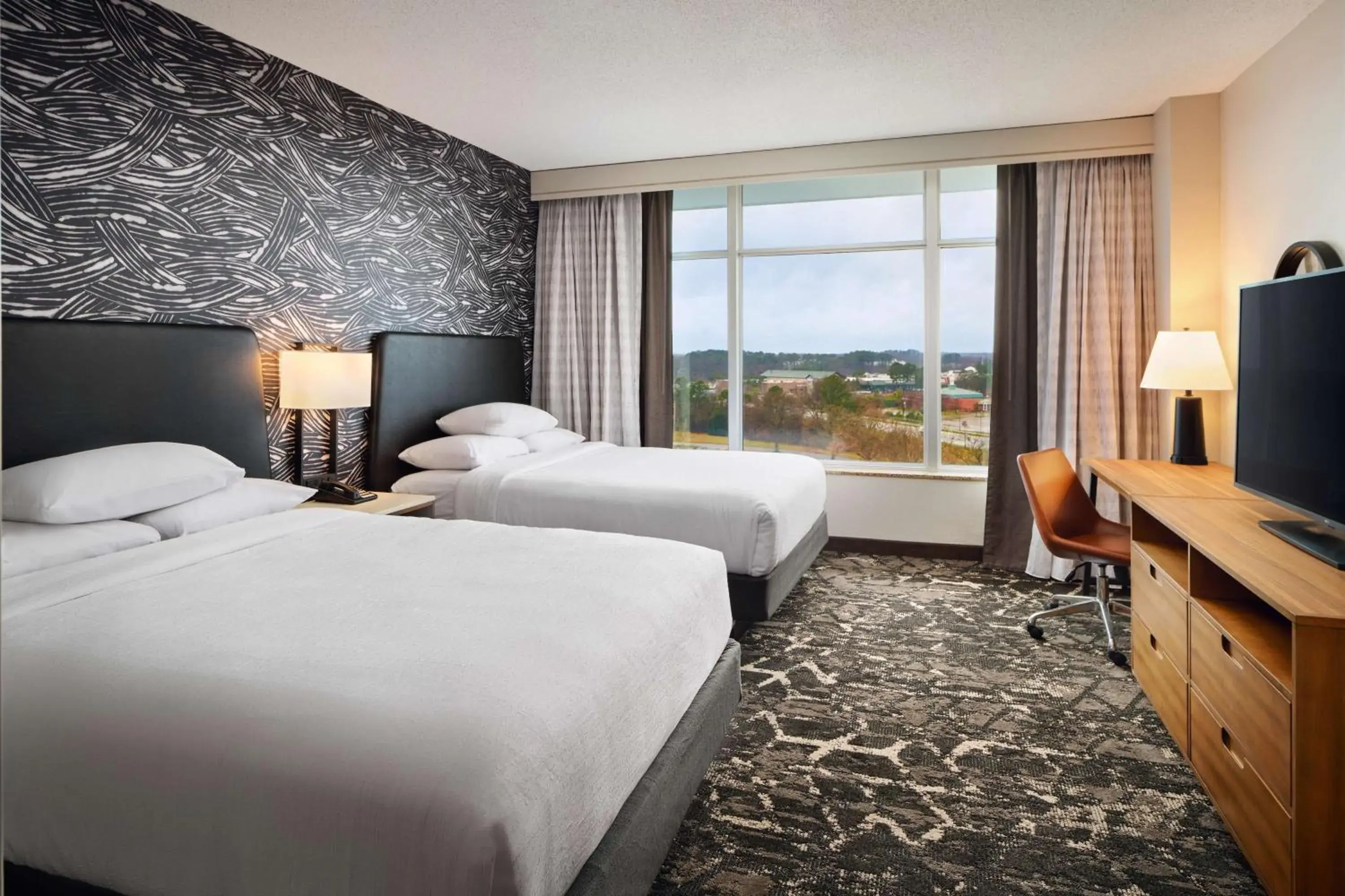 Suite with Two Queen Beds and Roll-In Shower - Mobility/Hearing Access in Embassy Suites by Hilton Hampton Convention Center Suite with Two Queen Beds and Roll-In Shower - Mobility/Hearing Access in Embassy Suites by Hilton Hampton Convention Center