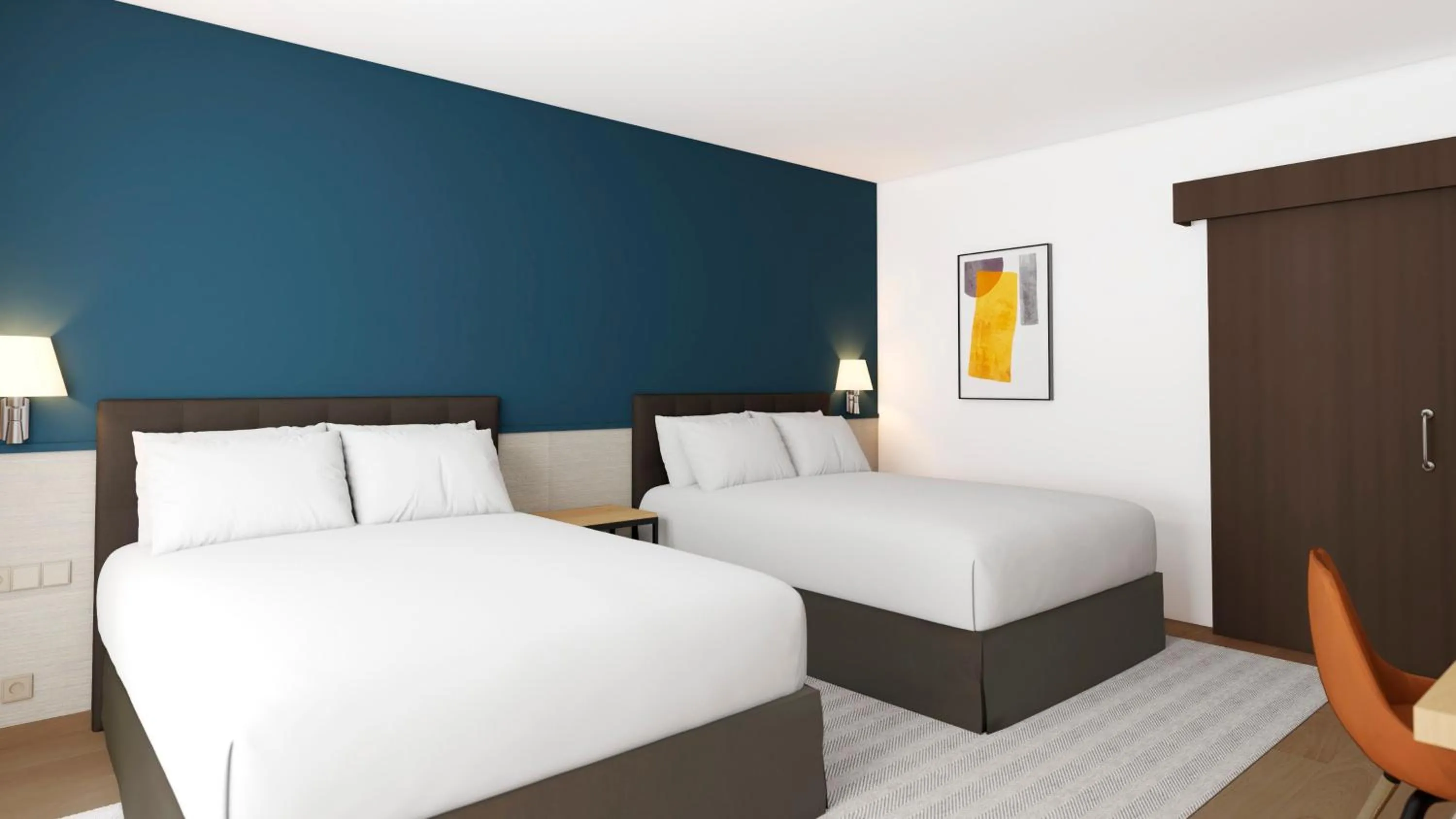 Photo of the whole room, Bed in Hotel Crowne Plaza Madrid Airport