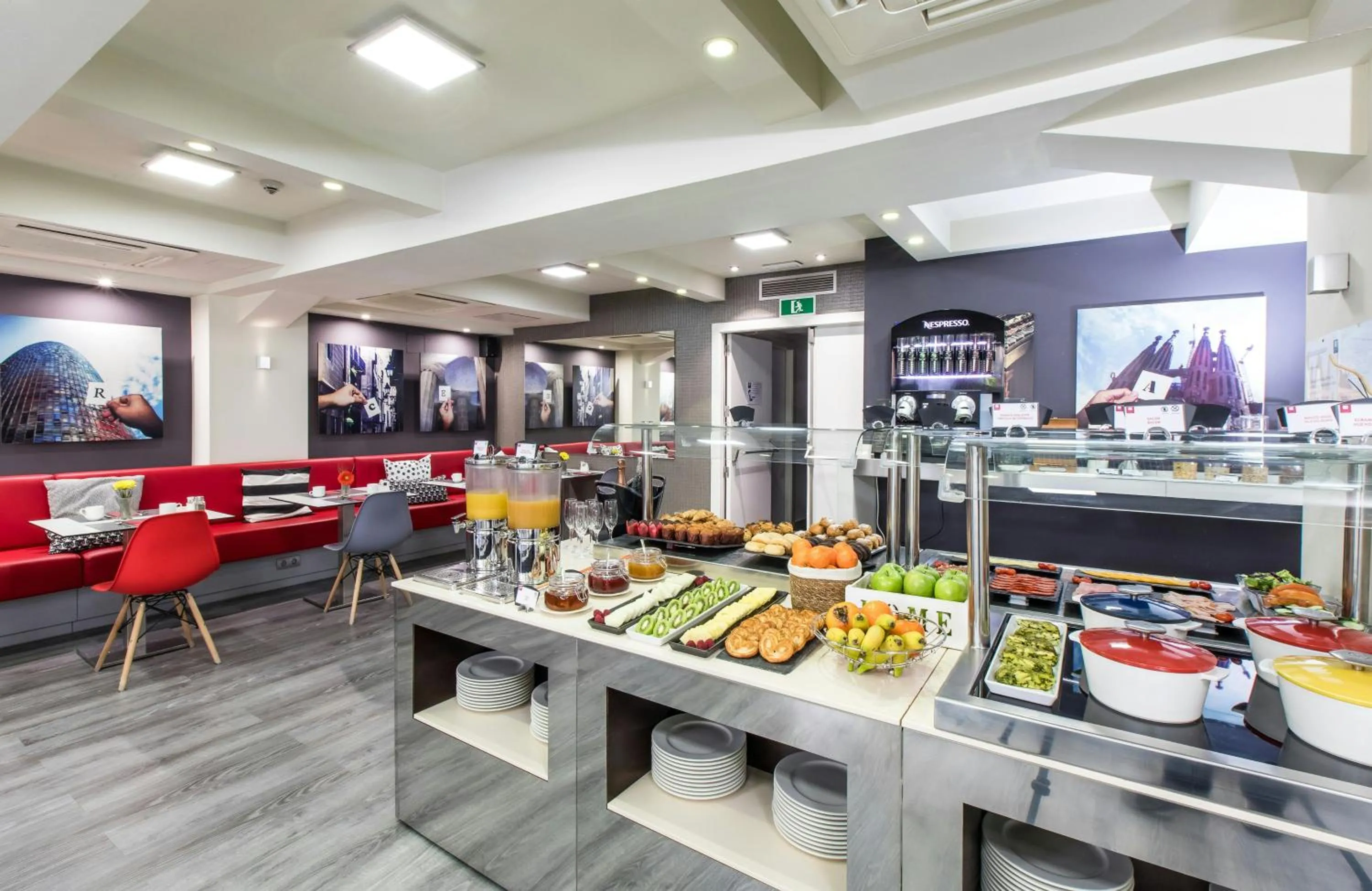 Buffet breakfast in Leonardo Boutique Hotel Barcelona Sagrada Familia