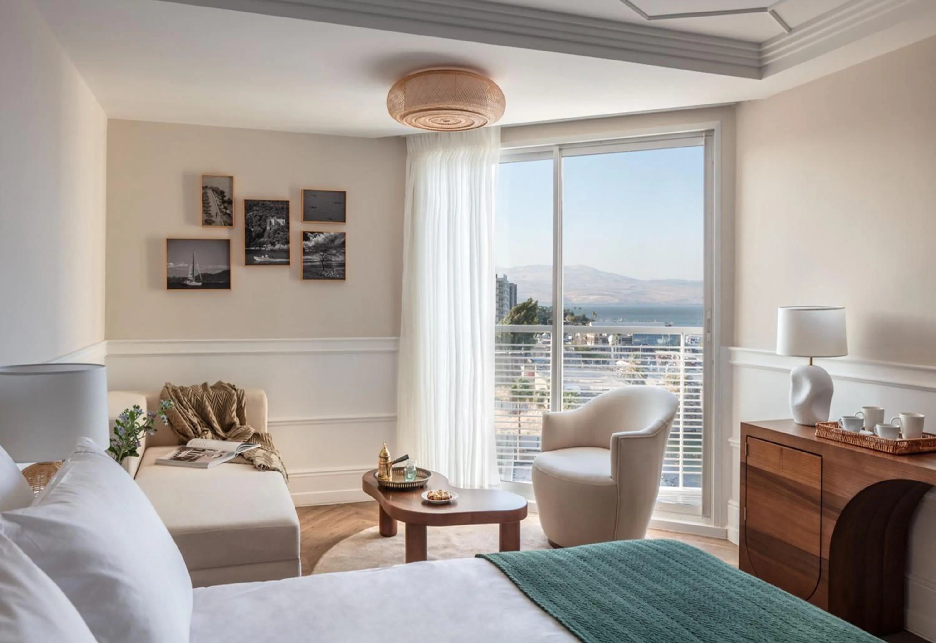 Patio, Bed in Galei Kinneret Hotel