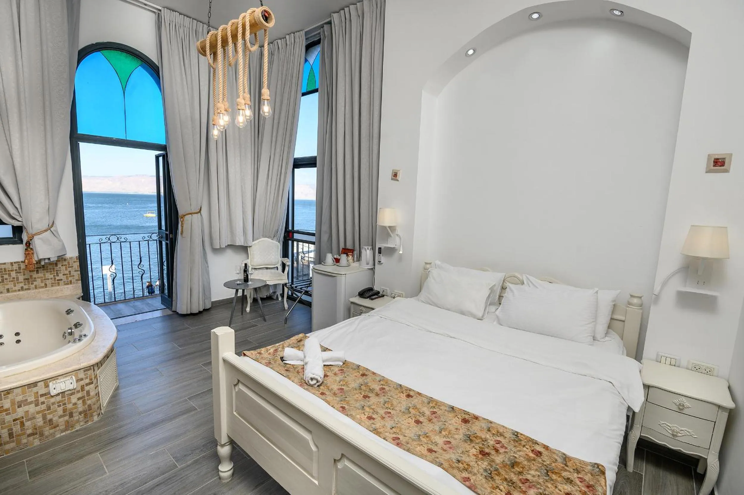 Bed in Shirat Hayam Boutique Hotel