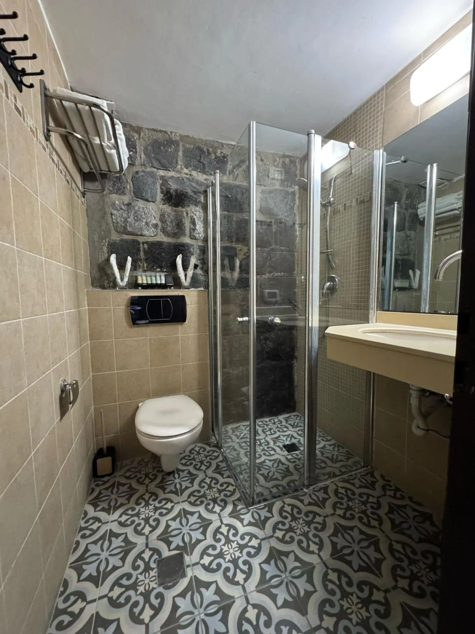 Shower in Shirat Hayam Boutique Hotel