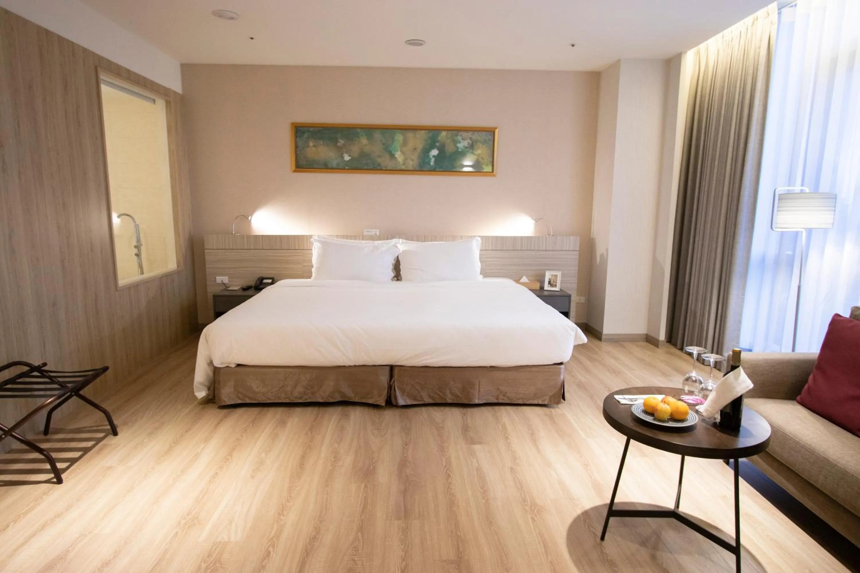 Photo of the whole room, Bed in AJ Hotel Hsinchu