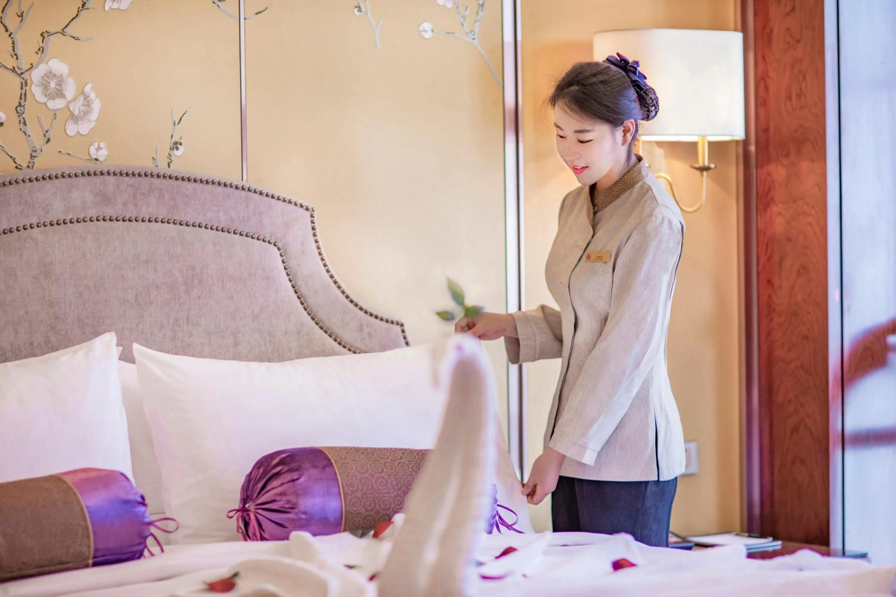 Bed in Ordos Yonggui Hotel