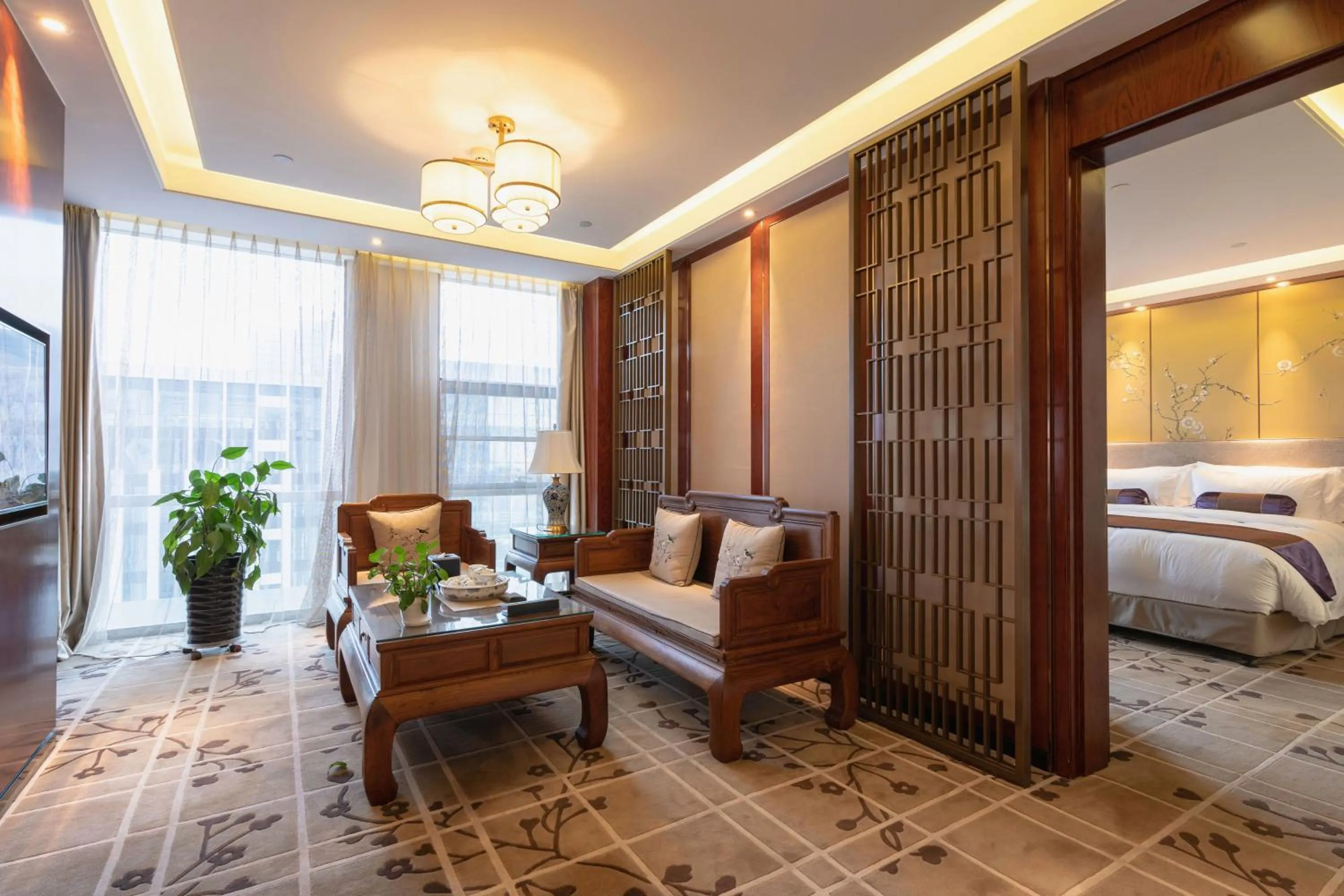 Bed in Ordos Yonggui Hotel