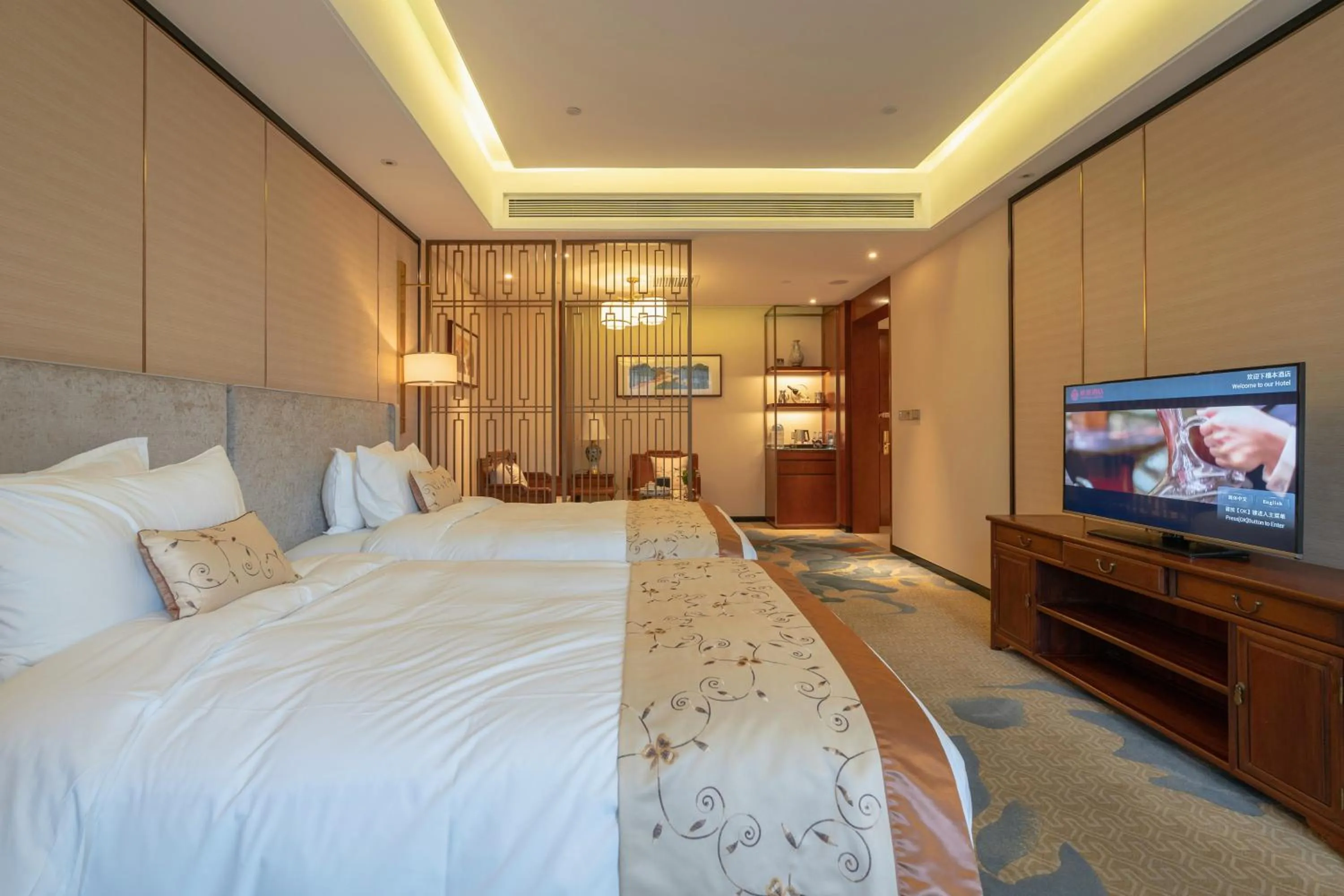 Bed in Ordos Yonggui Hotel