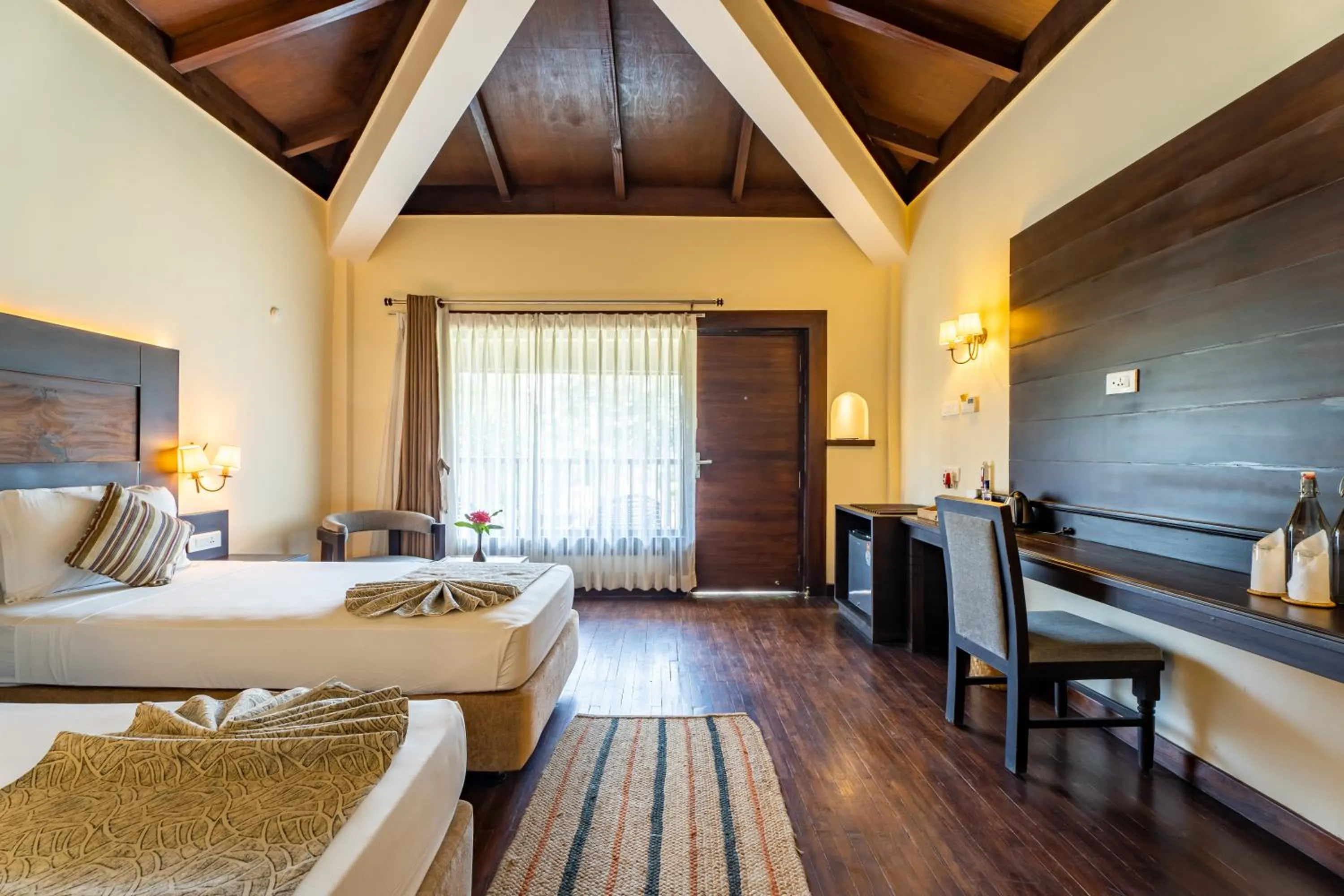 Bed in Jungle Villa Resort - Near Chitwan National Park