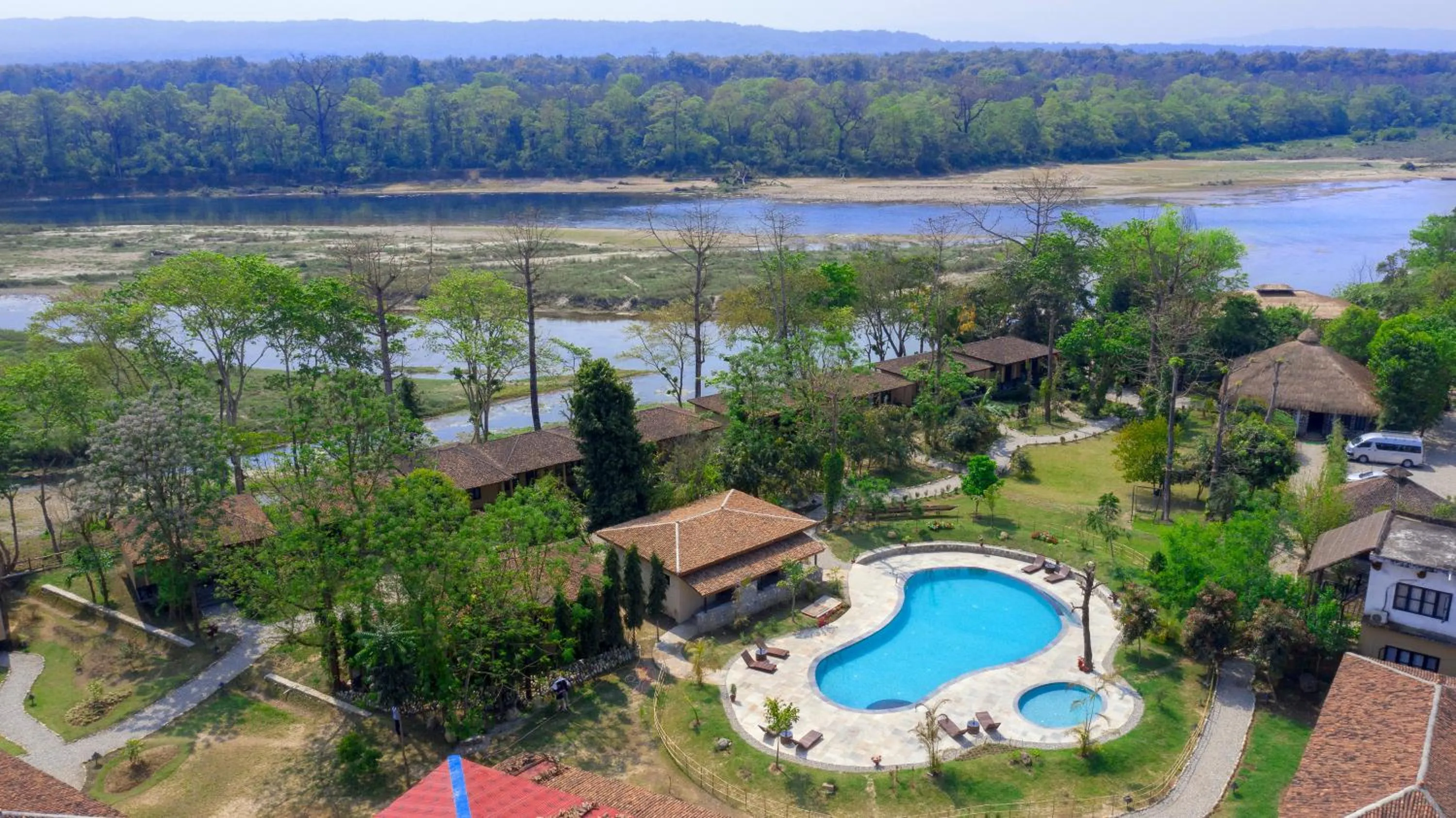 Bird's eye view in Jungle Villa Resort - Near Chitwan National Park