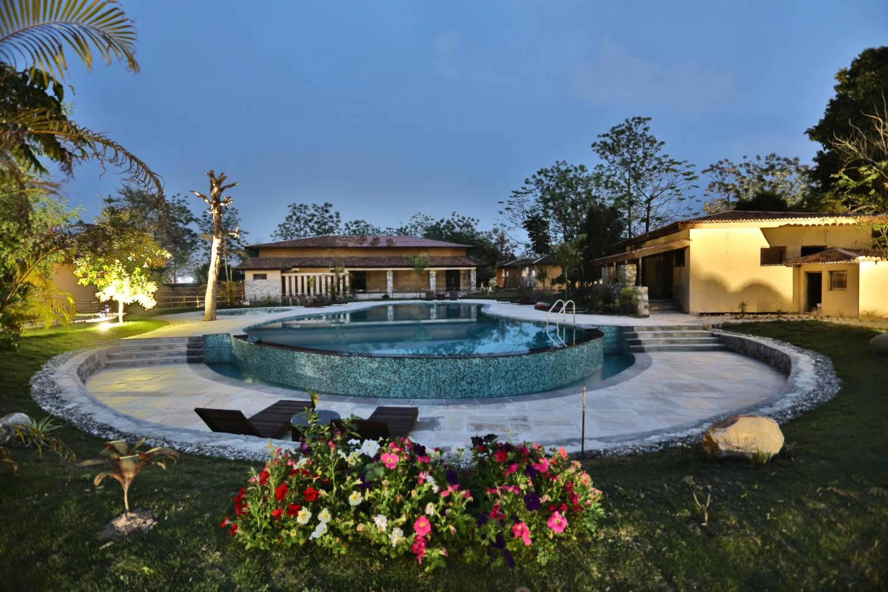 Swimming pool in Jungle Villa Resort - Near Chitwan National Park