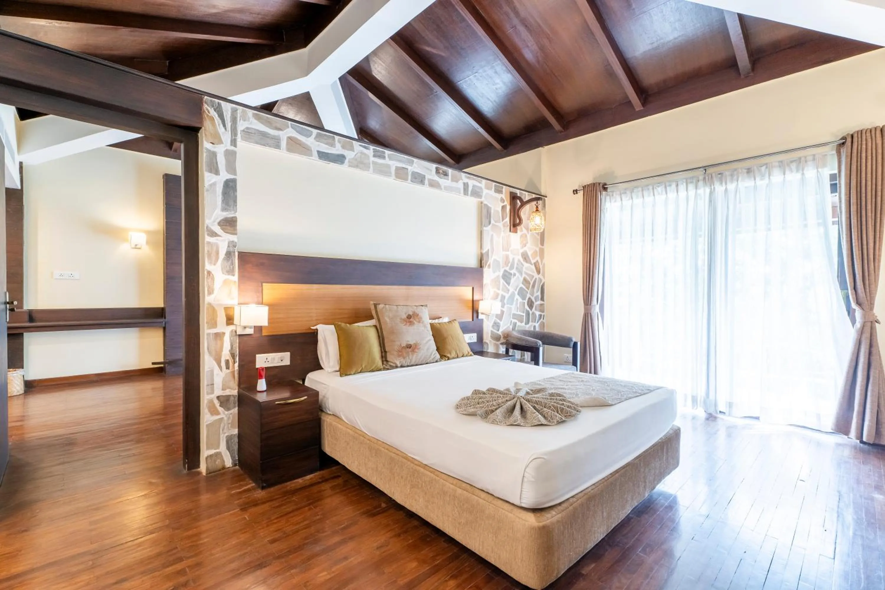 Bed in Jungle Villa Resort - Near Chitwan National Park