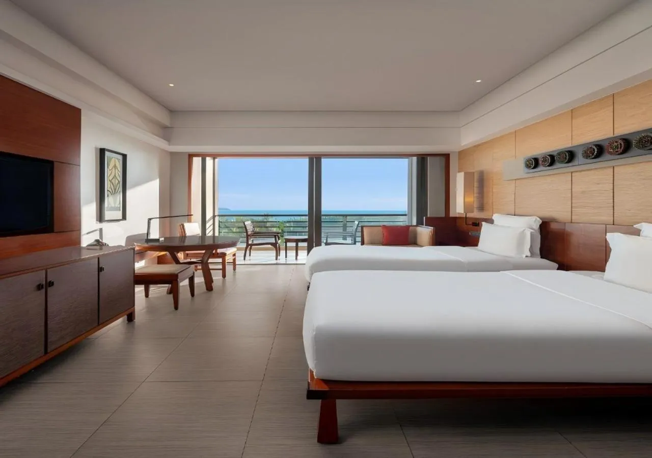 View (from property/room), Bed in Pullman Oceanview Sanya Bay Resort & Spa