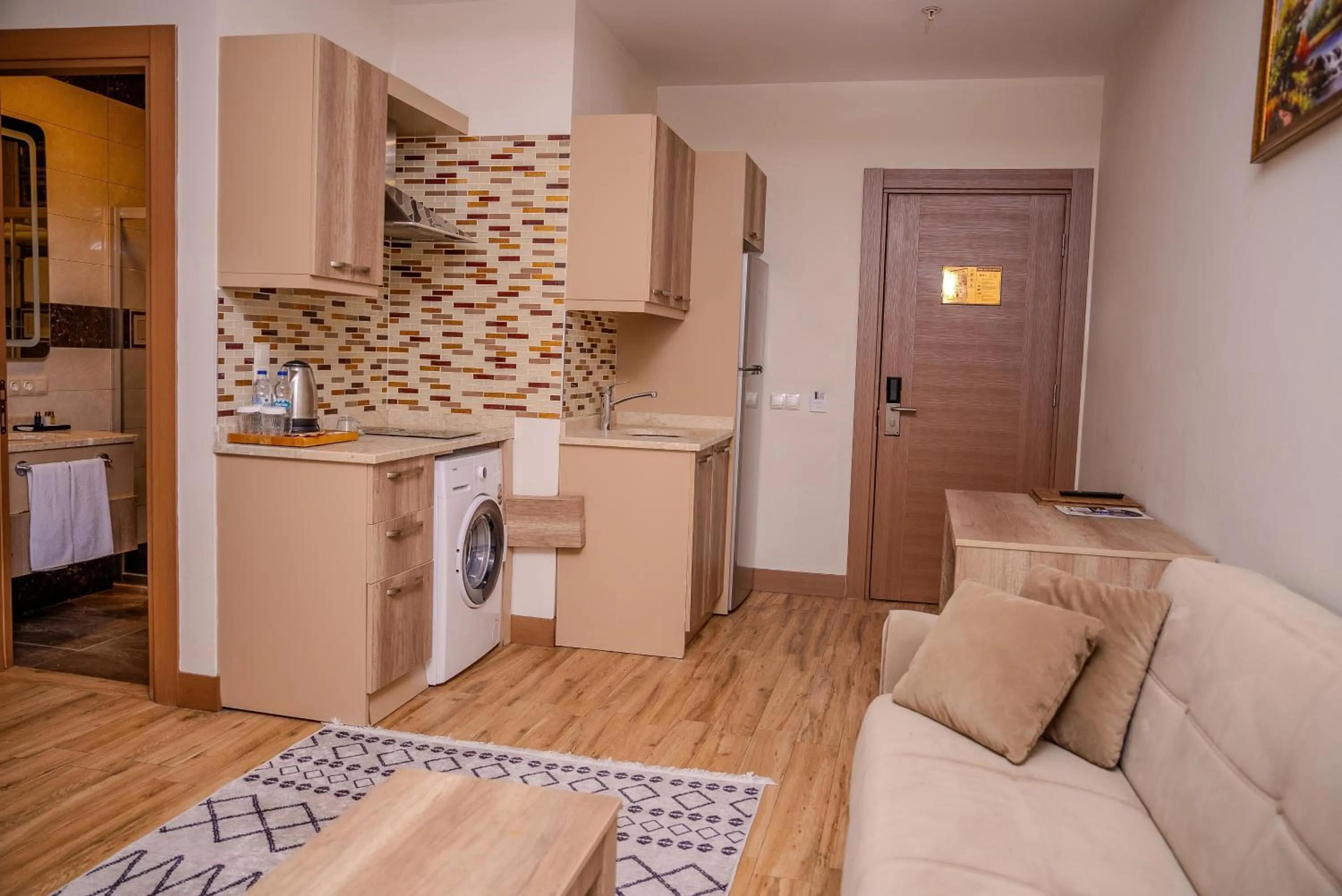 Kitchen or kitchenette in Mari Suites Hotel