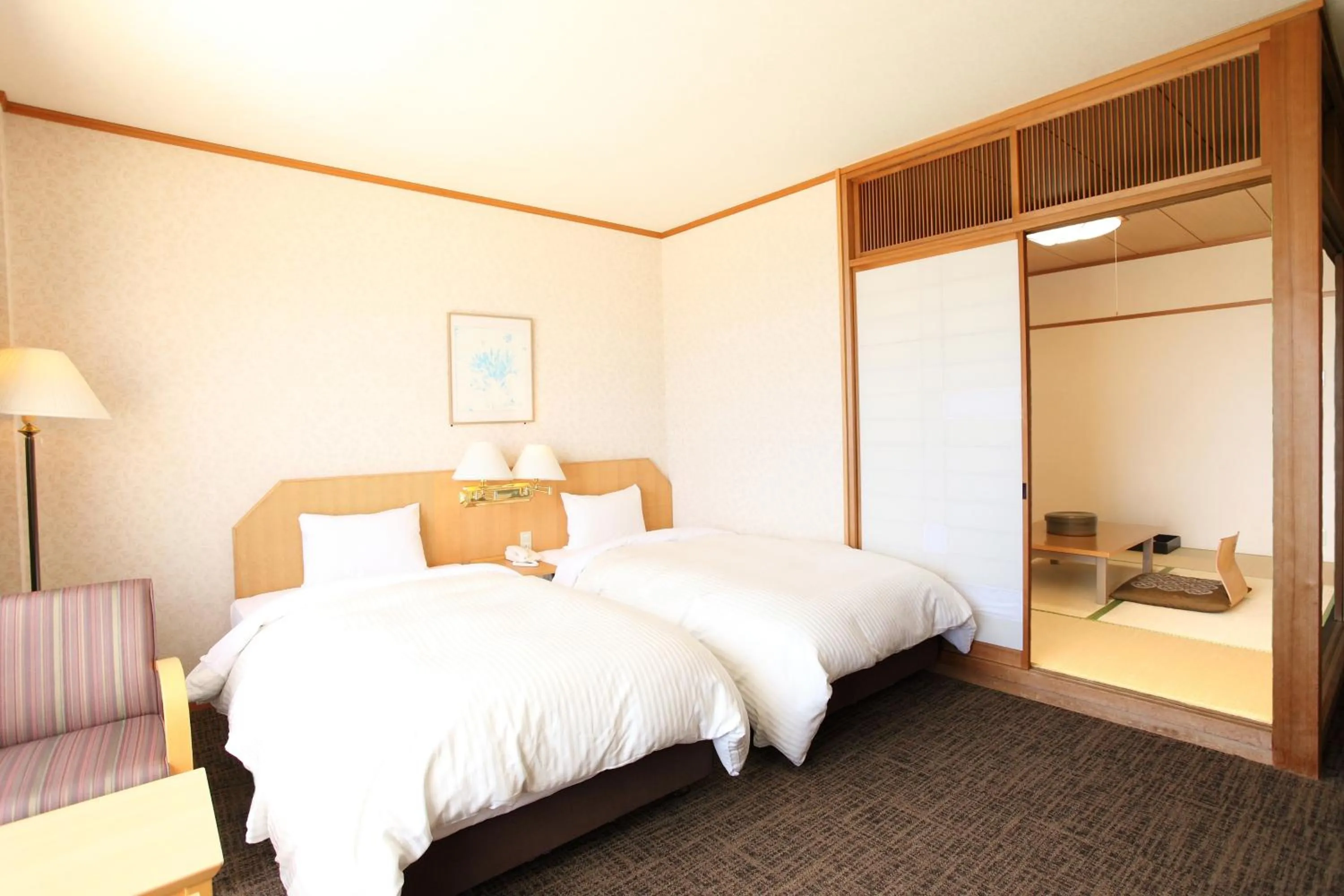 Bed in Tsushima Grand Hotel