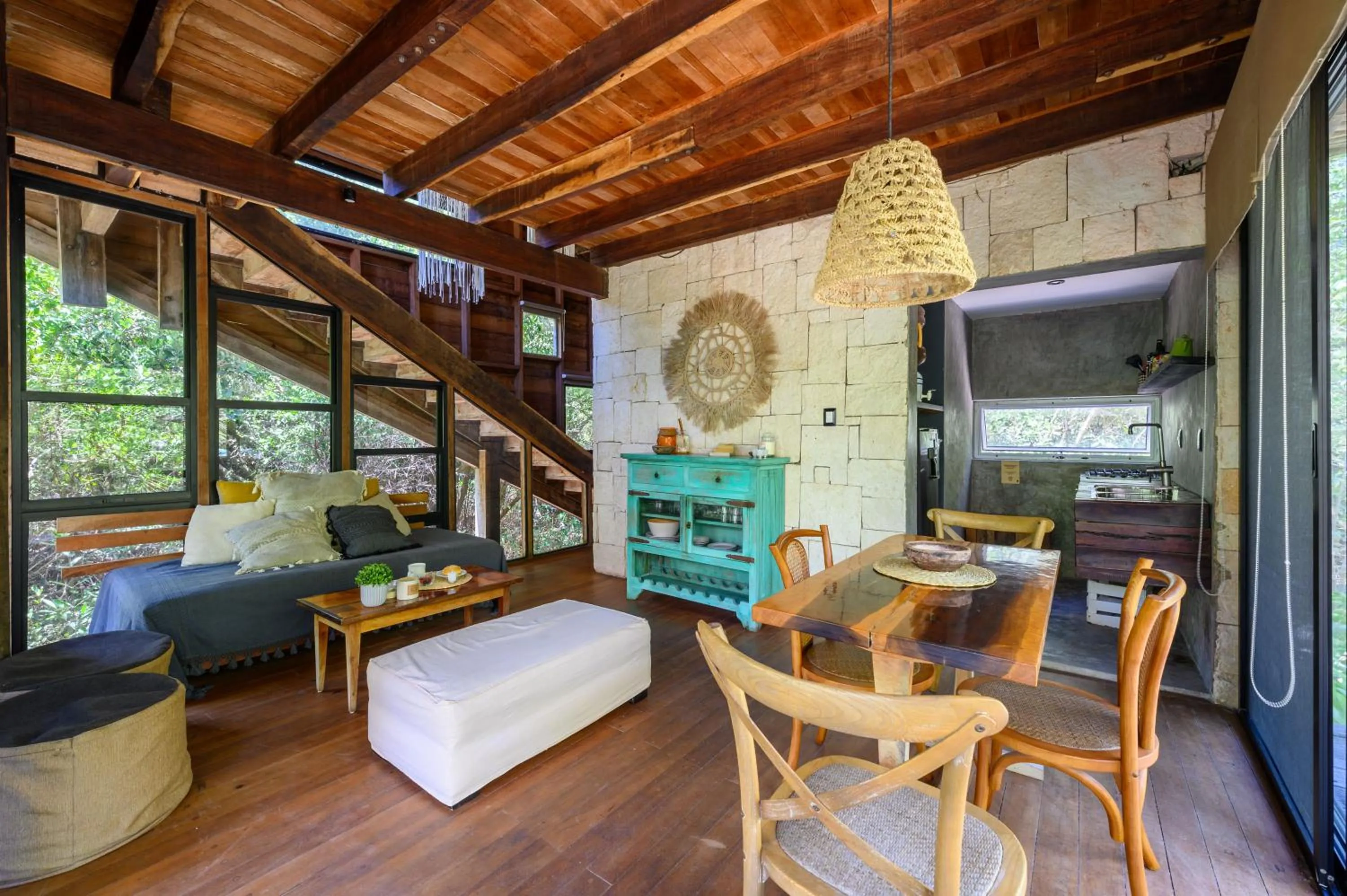 Living room in Vida Silvestre Tulum